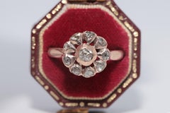 Antique Circa 1900s 8k Gold Estate Natural Rose Cut Diamond Ring