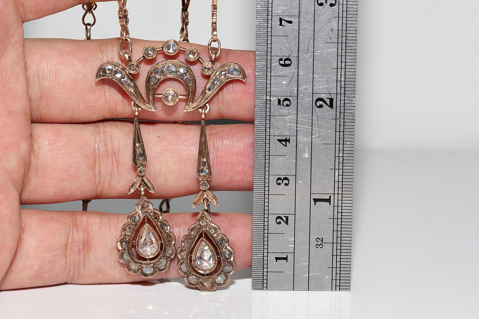 In very good condition.
Total weight is 19.8 grams.
Totally is diamond about 2 ct.
Total lenght is chain 38 cm.
Please contact for any questions.