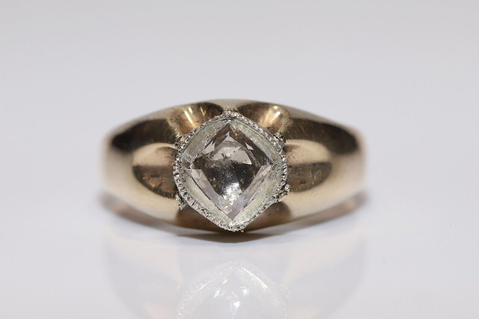 In very good condition.
Total weight is 4.7 grams.
Totally is diamond 1.15 carat.
The diamond is has Brown color and s2 clarity.
Ring size is US 8.9 (We offer free resizing)
We can make any size.
Box is not included.
Please contact for any questions.