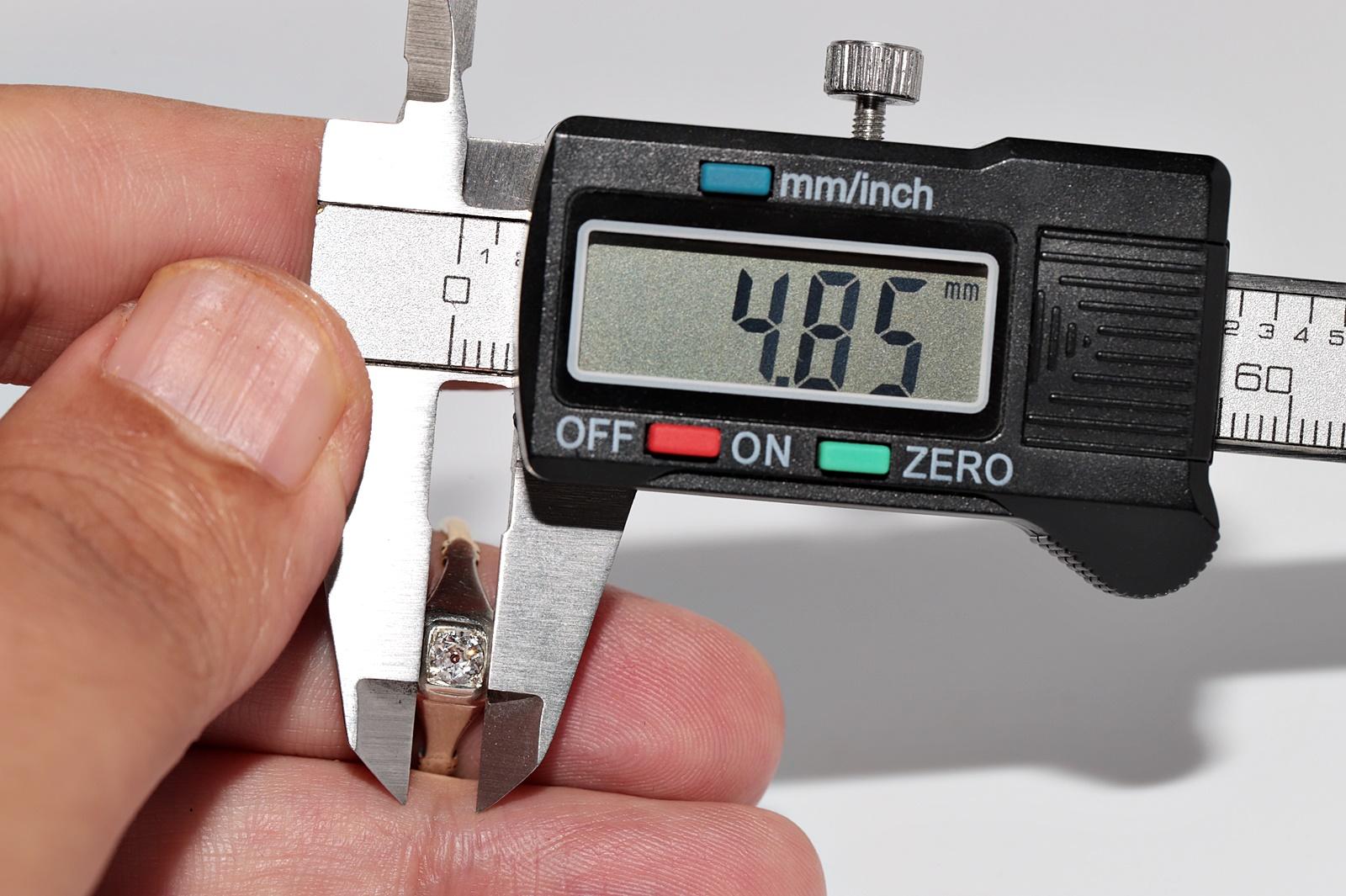 Antike CIRCA 1900s handgefertigt 14k Gold natürlichen alten Schnitt Diamant Solitär Ring im Angebot 8