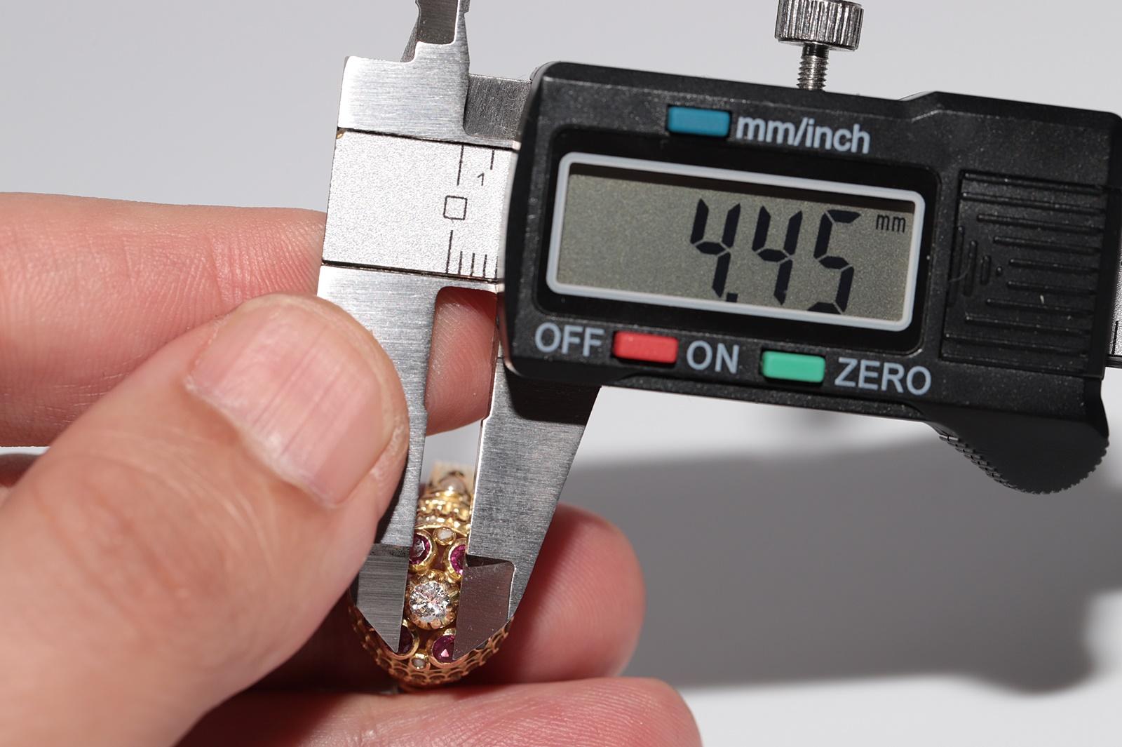 Antiker handgefertigter Ring aus 18 Karat Gold mit natürlichem Diamant und Rubin und Rubin Perle, um 1900 im Angebot 7