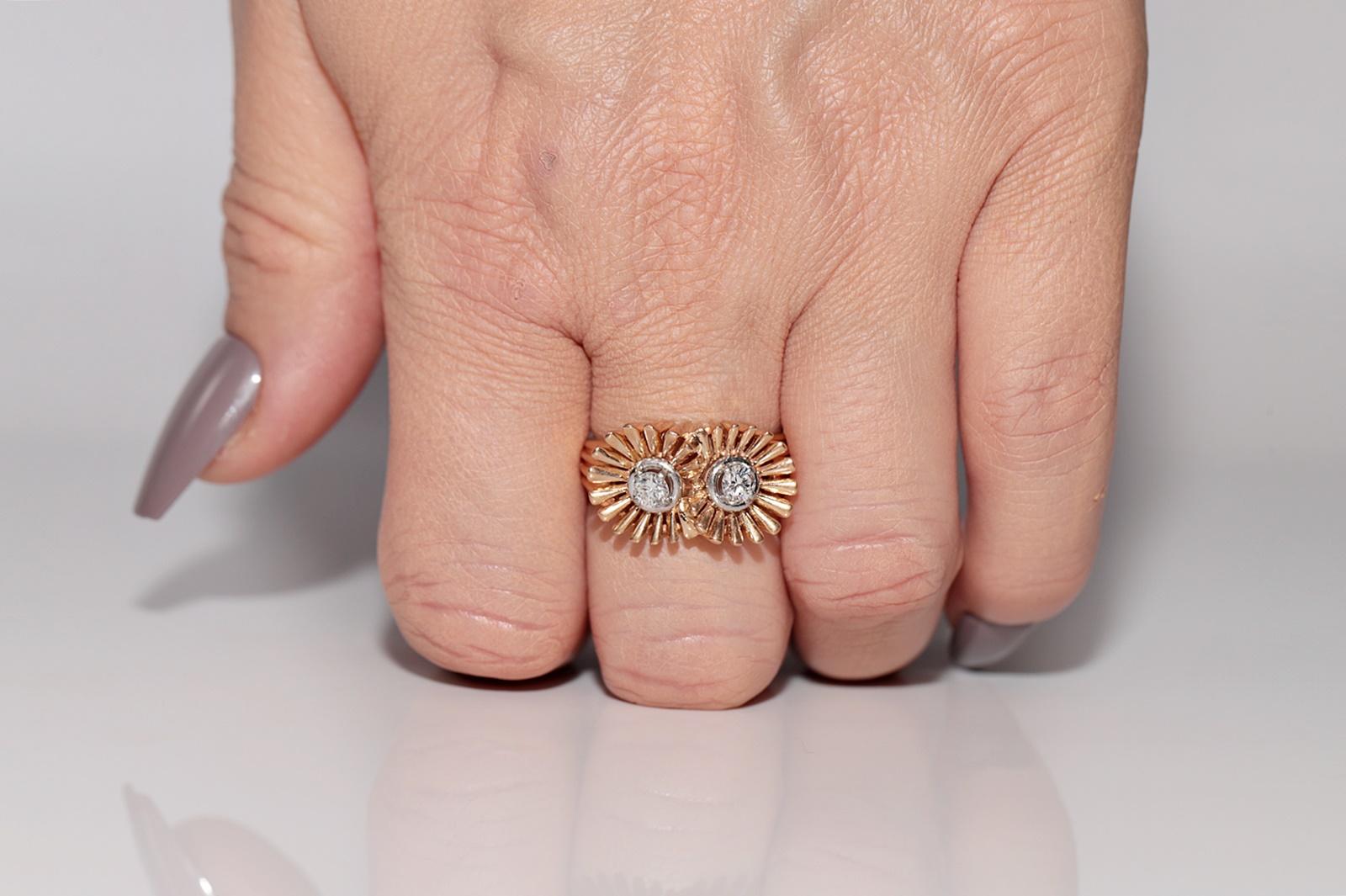Antico anello decorato con diamanti naturali in oro 18 ct. del 1900 CIRCA in vendita 6