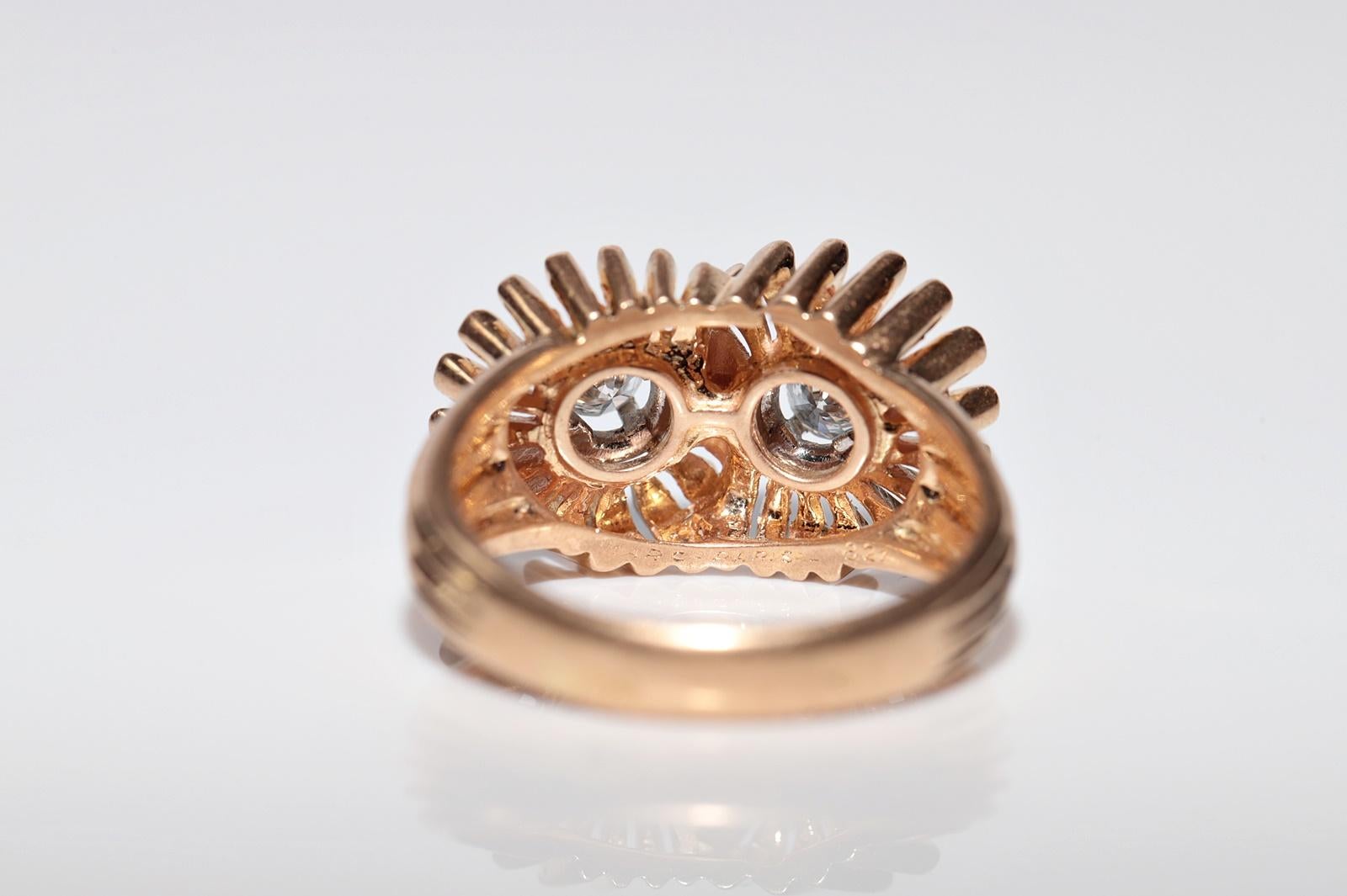 Antico anello decorato con diamanti naturali in oro 18 ct. del 1900 CIRCA In condizioni buone in vendita a Fatih/İstanbul, 34