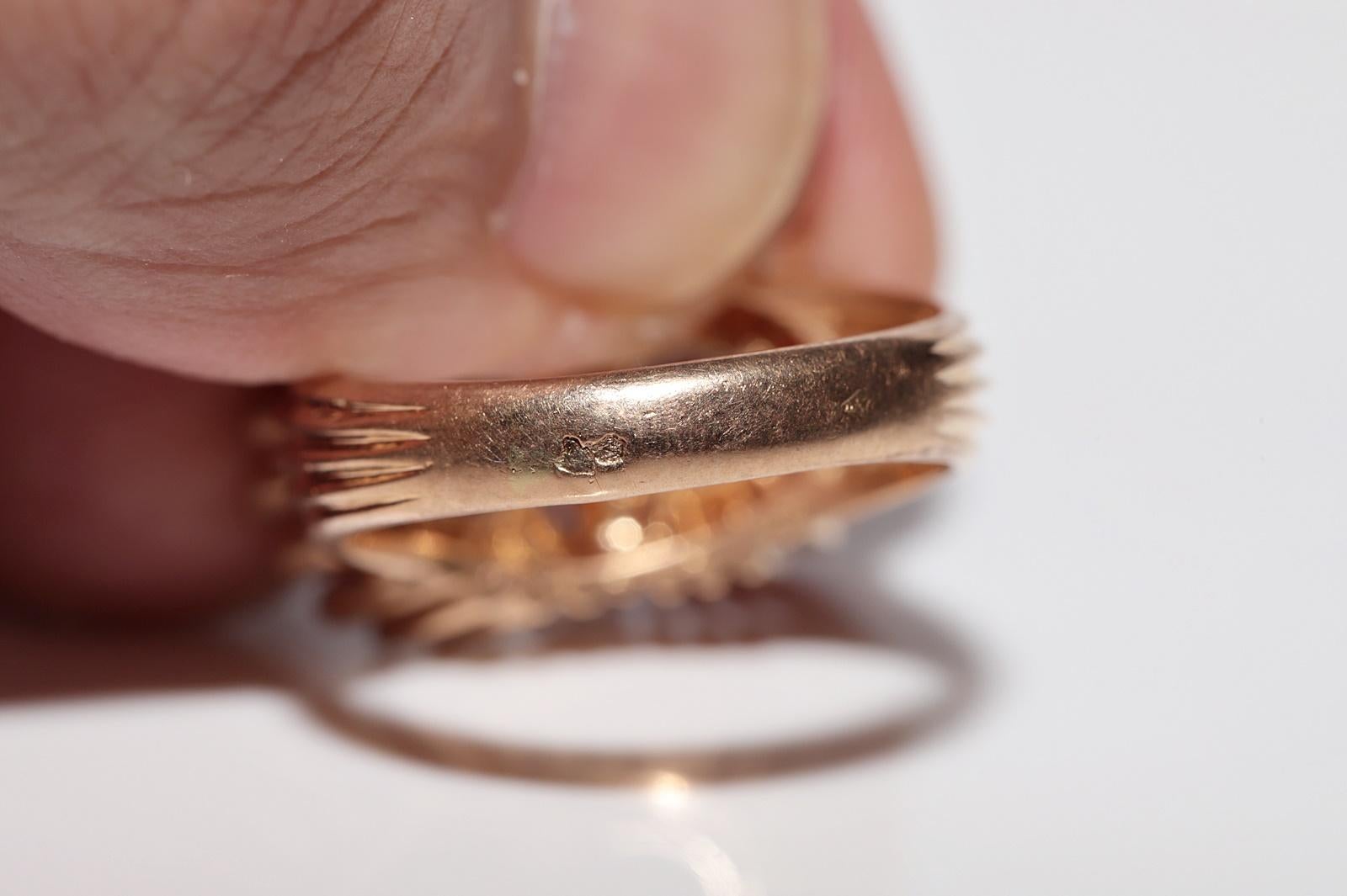 Antico anello decorato con diamanti naturali in oro 18 ct. del 1900 CIRCA in vendita 1