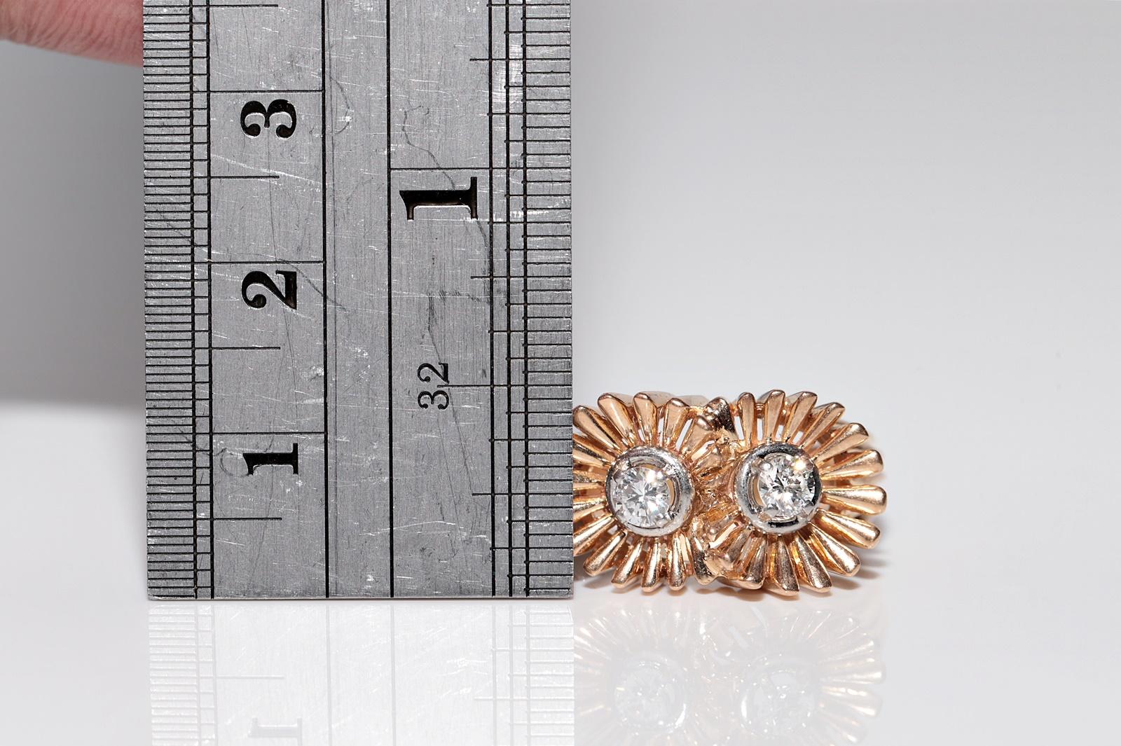 Antico anello decorato con diamanti naturali in oro 18 ct. del 1900 CIRCA in vendita 2