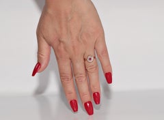 Antique Circa 1900s Handcrafted 18k Gold Natural Old Cut Diamond And Ruby Ring