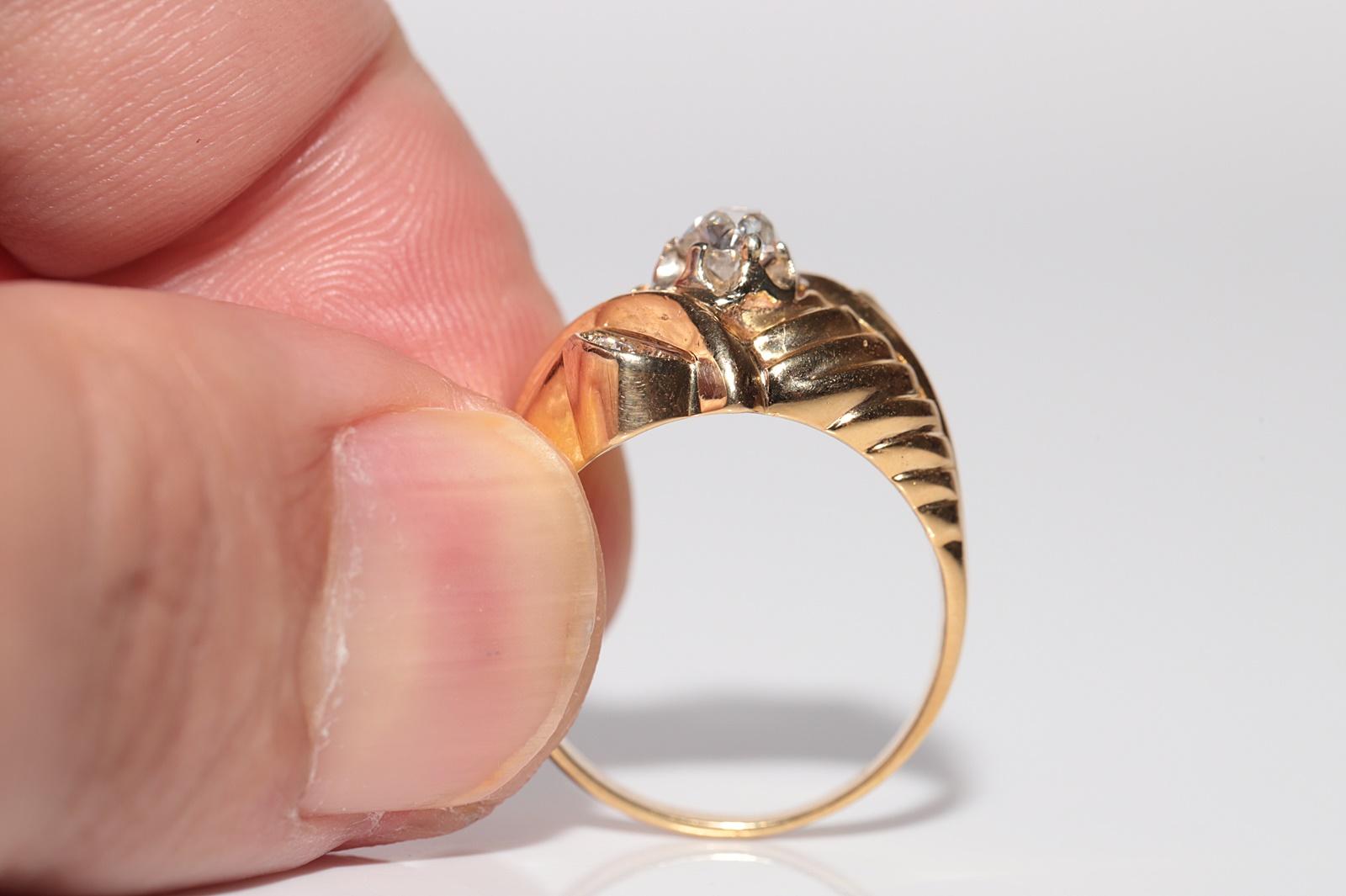 Donna Anello antico CIRCA 1900 in oro 18 ct. con diamanti naturali taglio vecchio in vendita