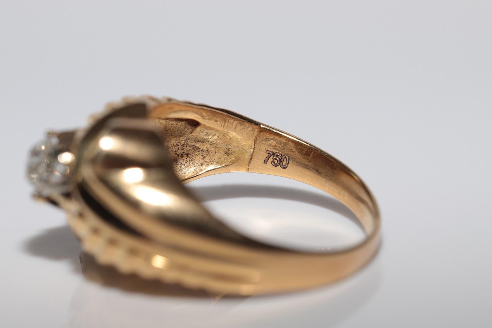 Anello antico CIRCA 1900 in oro 18 ct. con diamanti naturali taglio vecchio in vendita 3