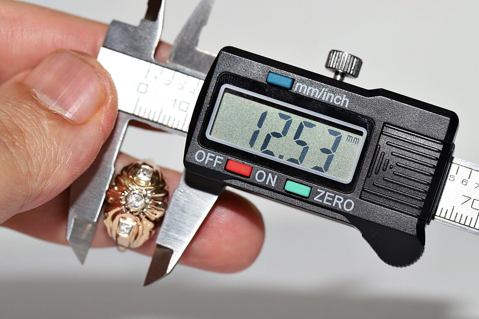 Antike CIRCA 1900s Handgefertigt  18k Gold Natürlicher Diamant verzierter Ring im Angebot 6