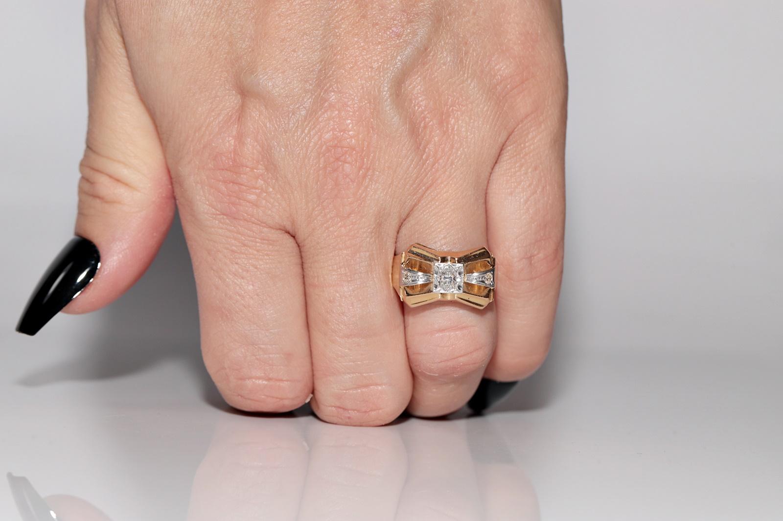 Antique Circa 1900s Handrafted 18k Gold Natural Marquise Cut Diamond Ring For Sale 9