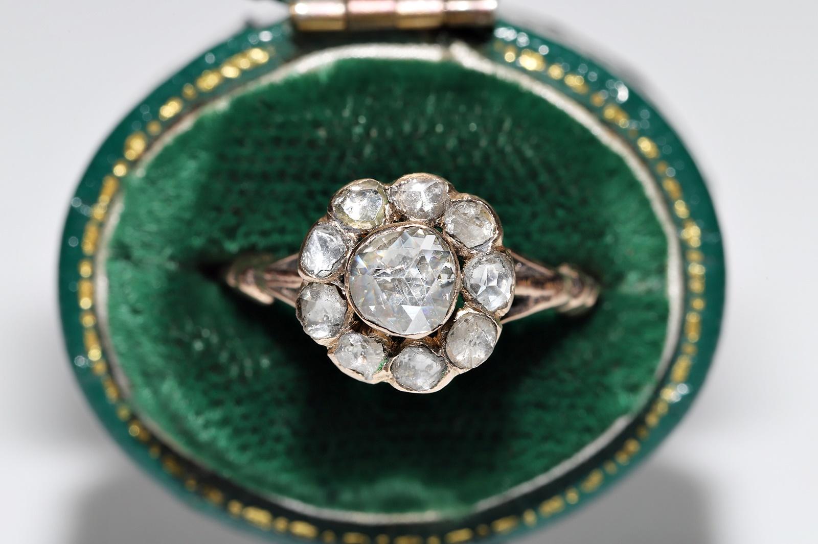 In very good condition.
Total weight is  2.4 grams.
Totally is  diamond 0.75 carat.
The diamond is has H-I-J color and vs-s1-s2 clarity.
Ring size is US 6 (We offer free resizing)
We can make any size.
Acid tested to be 8k real gold.
Box is not