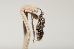 Antique Circa 1900s Ottoman 8k Gold Natural Rose Cut Diamond Earring