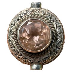 Antike circa 1900s Quarz & Amethyst besetzte Fancy Cocktail Ring in Silber