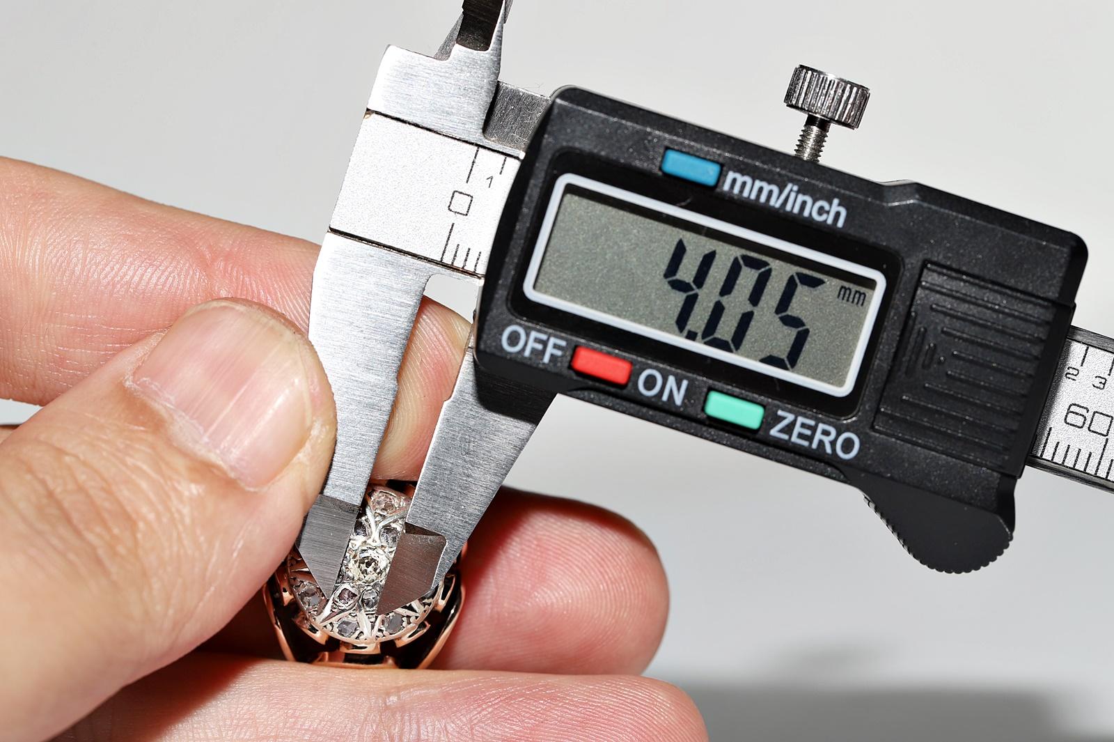 Antike CIRCA 1900s Viktorianisch  14k Gold Platin Silber natürlicher Diamant  Starker Ring im Angebot 8