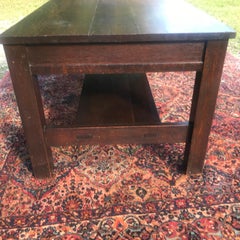 circa 1901 GUSTAV STICKLEY Two Drawer with 2 STAR PU Table w7398 - 50% OFF SALE