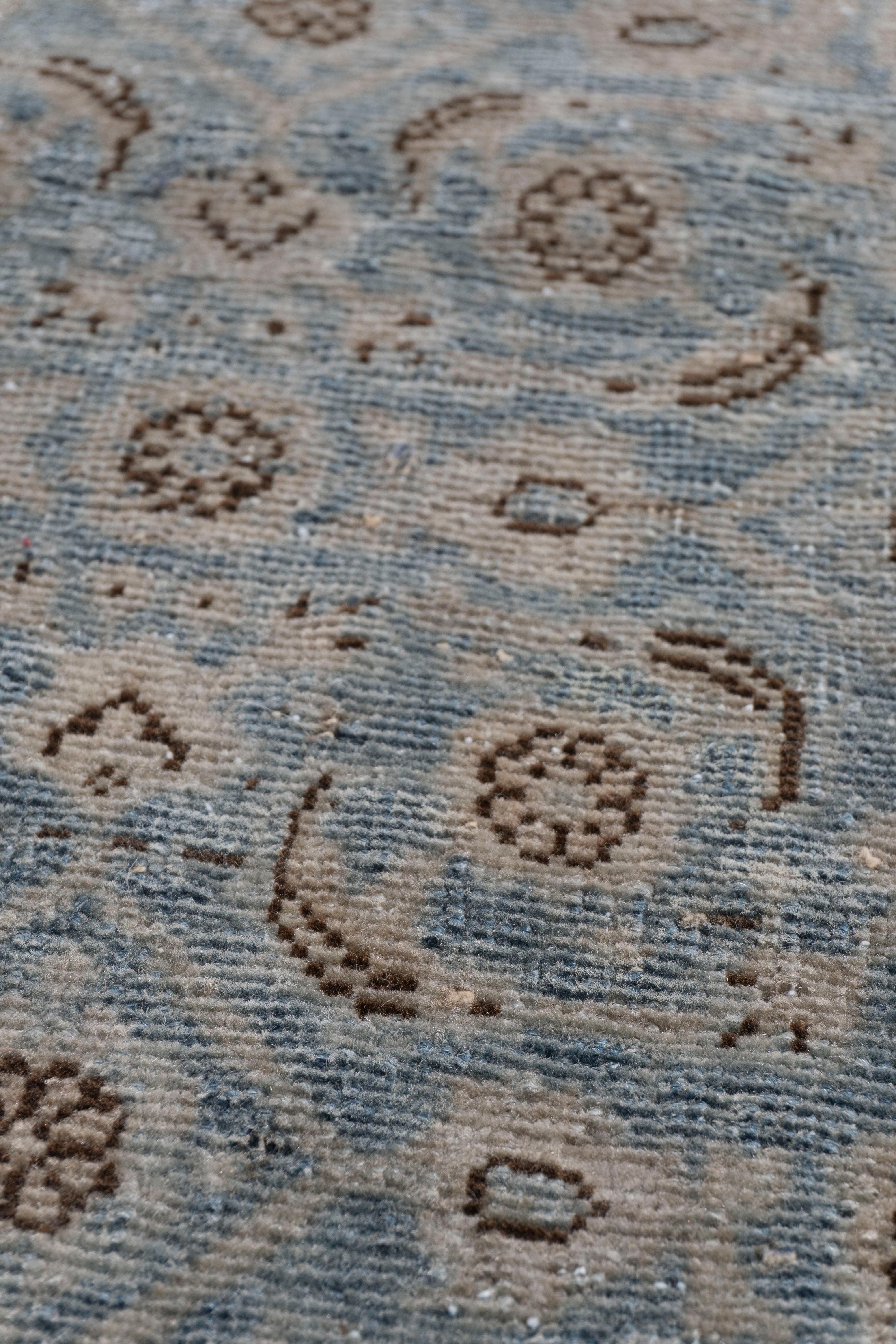 3'3 X 15'4. One of a pair. Tabriz means many things to rug enthusiasts: classical antique Persian carpets of the 16th century now in museums, decorative medallion carpets from the 19th century popular with designers worldwide, fine quality silk rugs