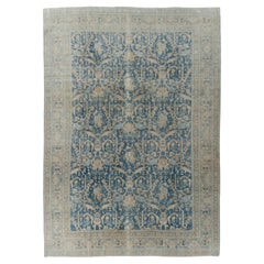 Antike CIRCA 1910 Blau Persisch Tabriz Teppich Teppich Wolle Hand geknotet 9'2 x 13'2