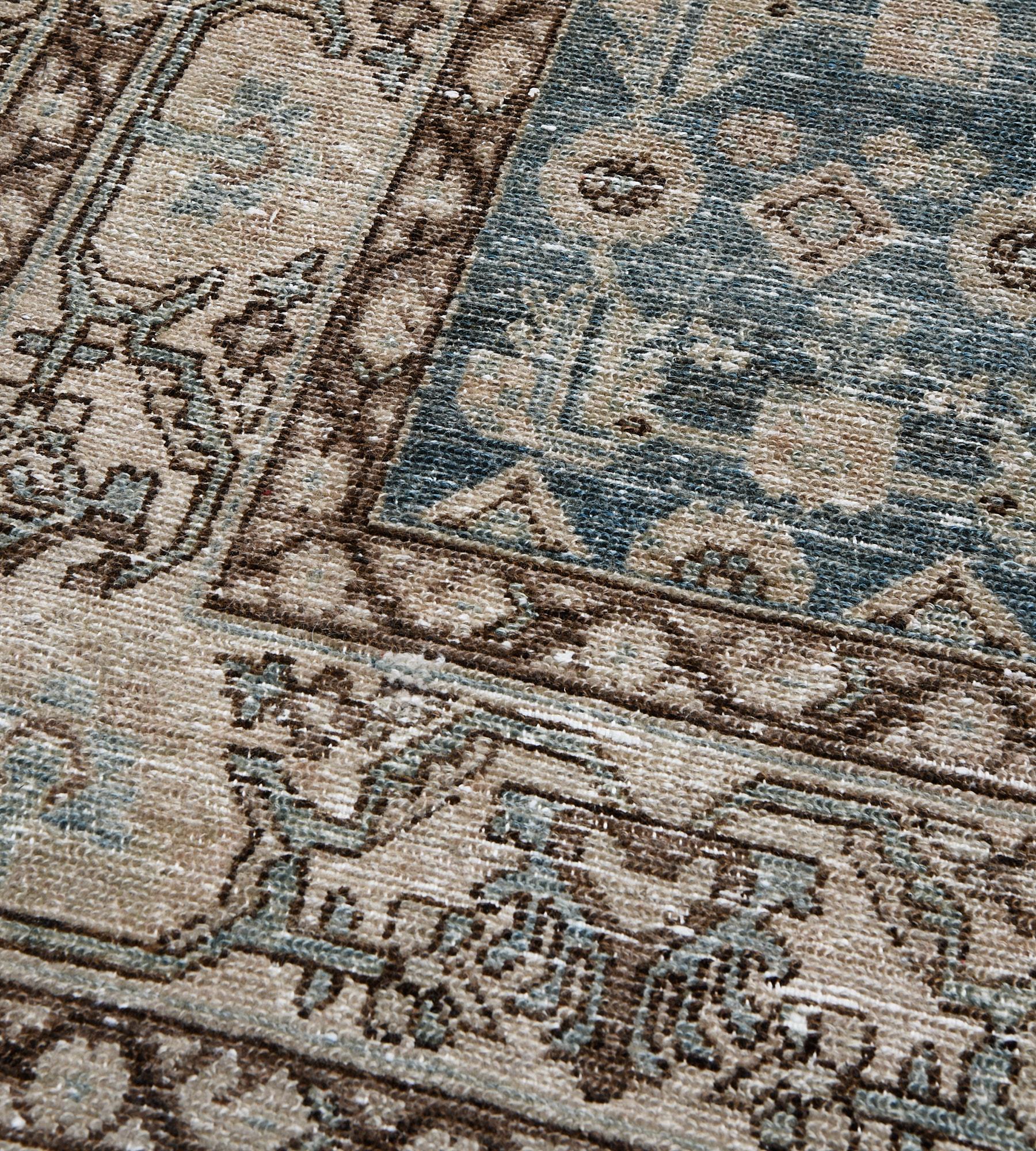 Antique, Circa-1910, Blue Wool Persian Malayer Runner In Good Condition For Sale In West Hollywood, CA
