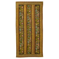 Antique Circa 1910 Brown French Textile Needlepoint Panel, 5'9 x 12'8