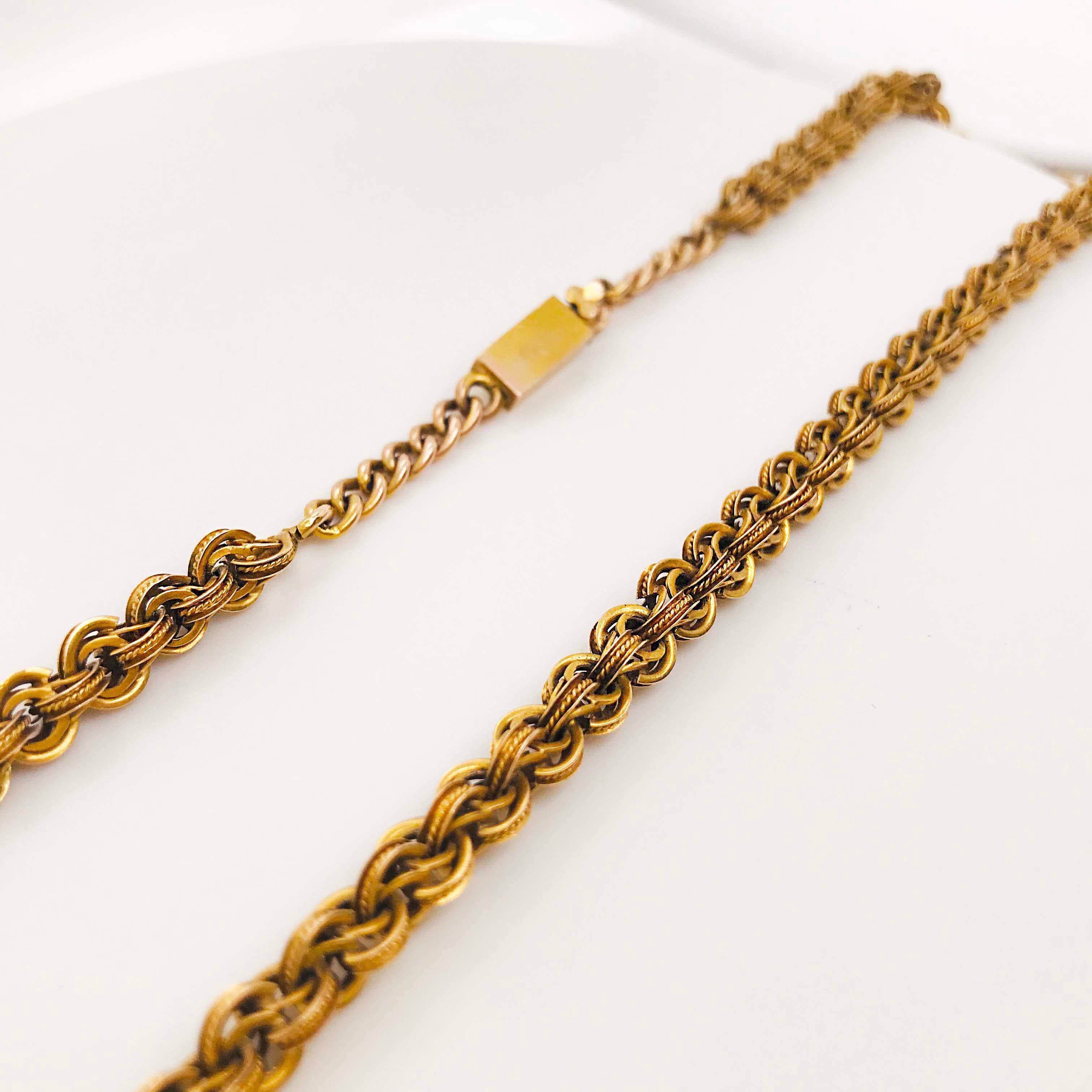 Antique circa 1910 Custom Link Chain Gold Choker Necklace Yellow Gold Choker 4