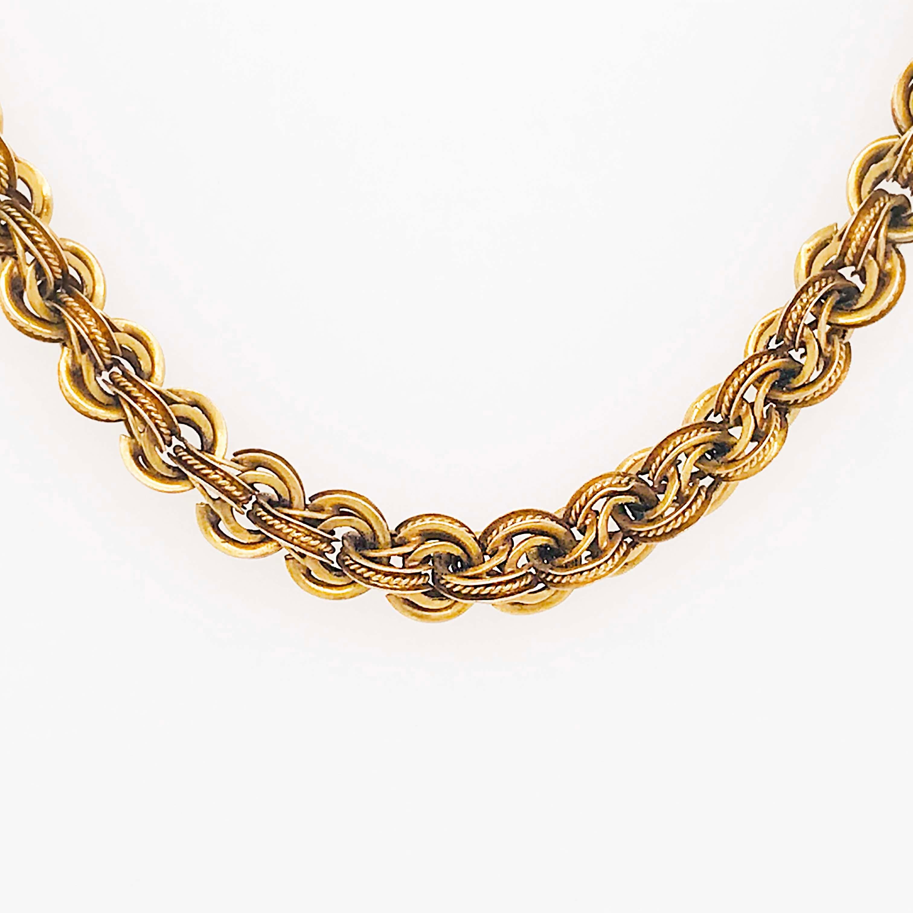 This exquisite antique gold choker is a CIRCA 1910 piece that has been completely hand fabricated and kept in amazing condition. The antique gold choker has one of a kind custom links that are a work of art and formed out of 14k rolled gold plate