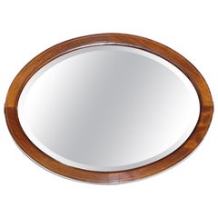 ANTIQUE CIRCA 1910 EDWARDIAN OVAL WALL BEVELED MiRROR