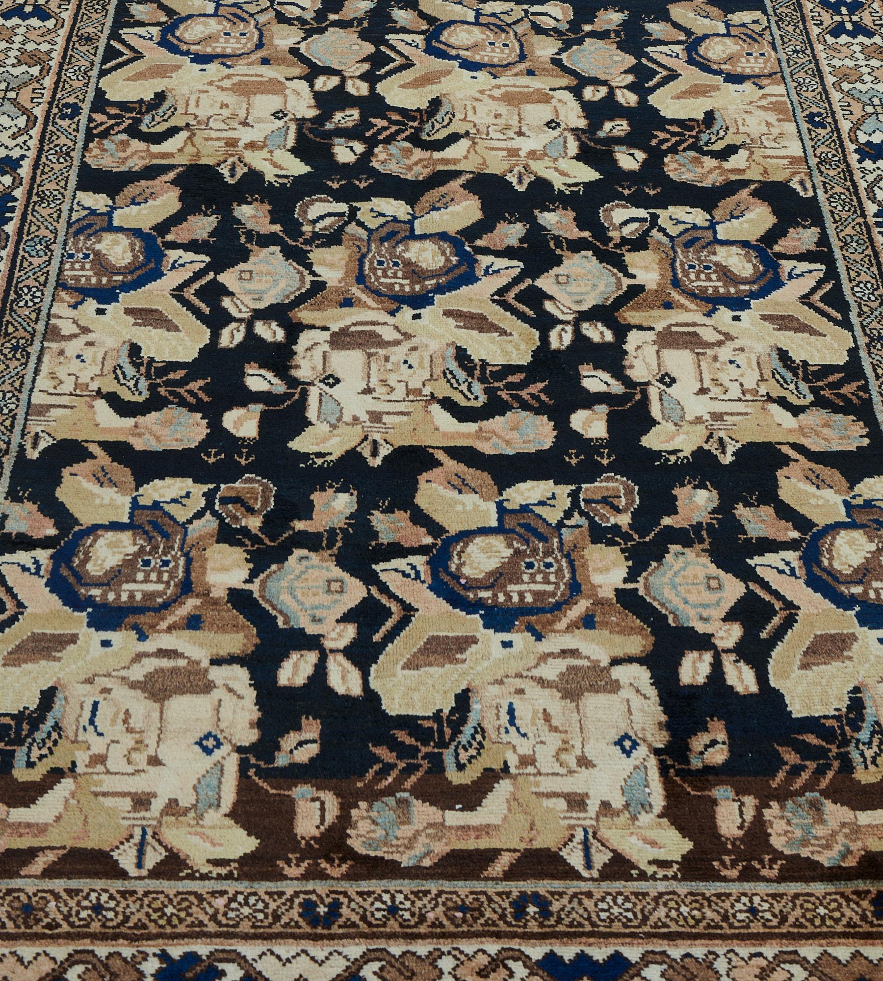 Antique Circa-1910 Floral Persian Malayer Runner For Sale 1