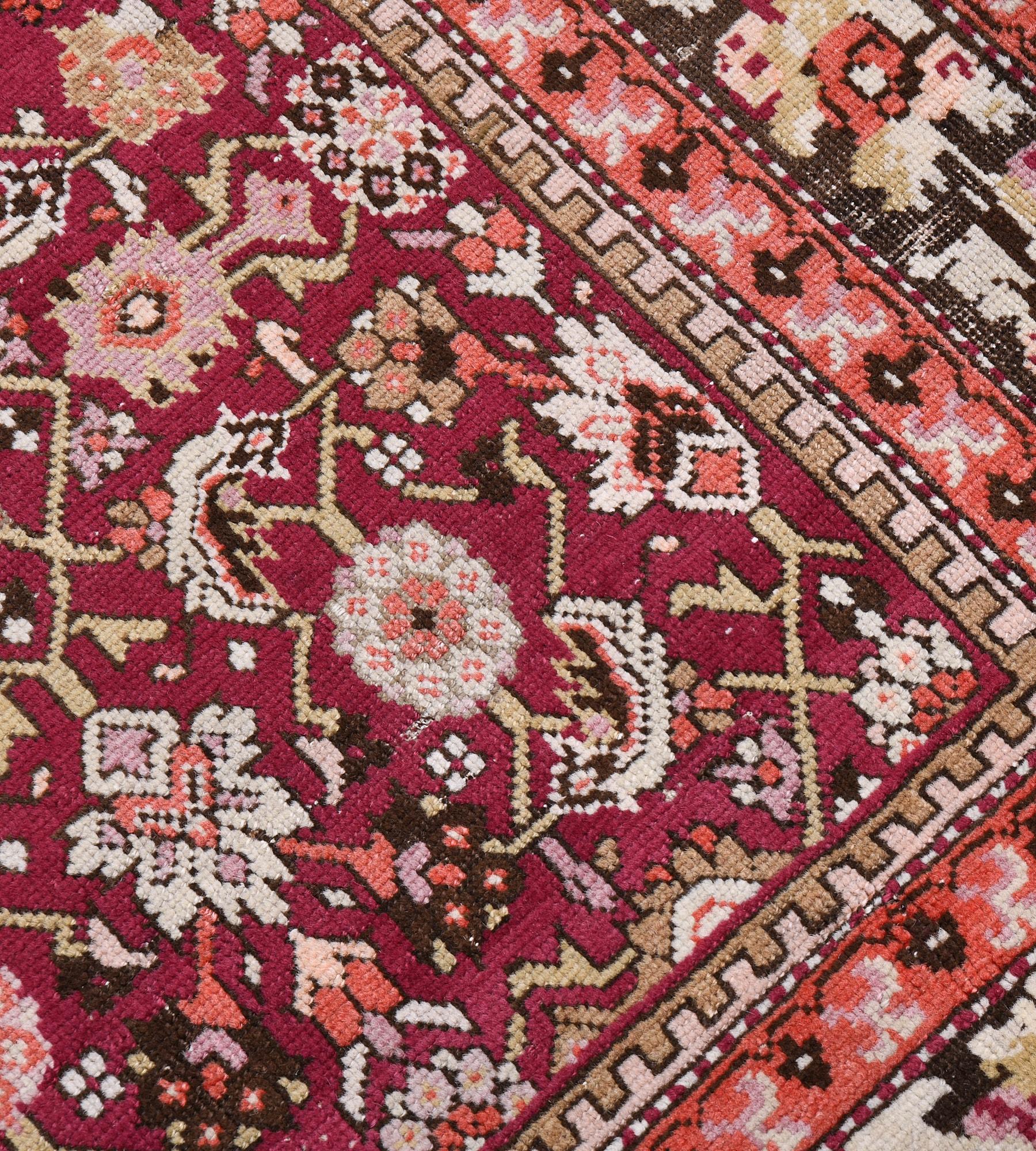 20th Century Antique Circa-1910 Floral Red Karabagh Rug For Sale