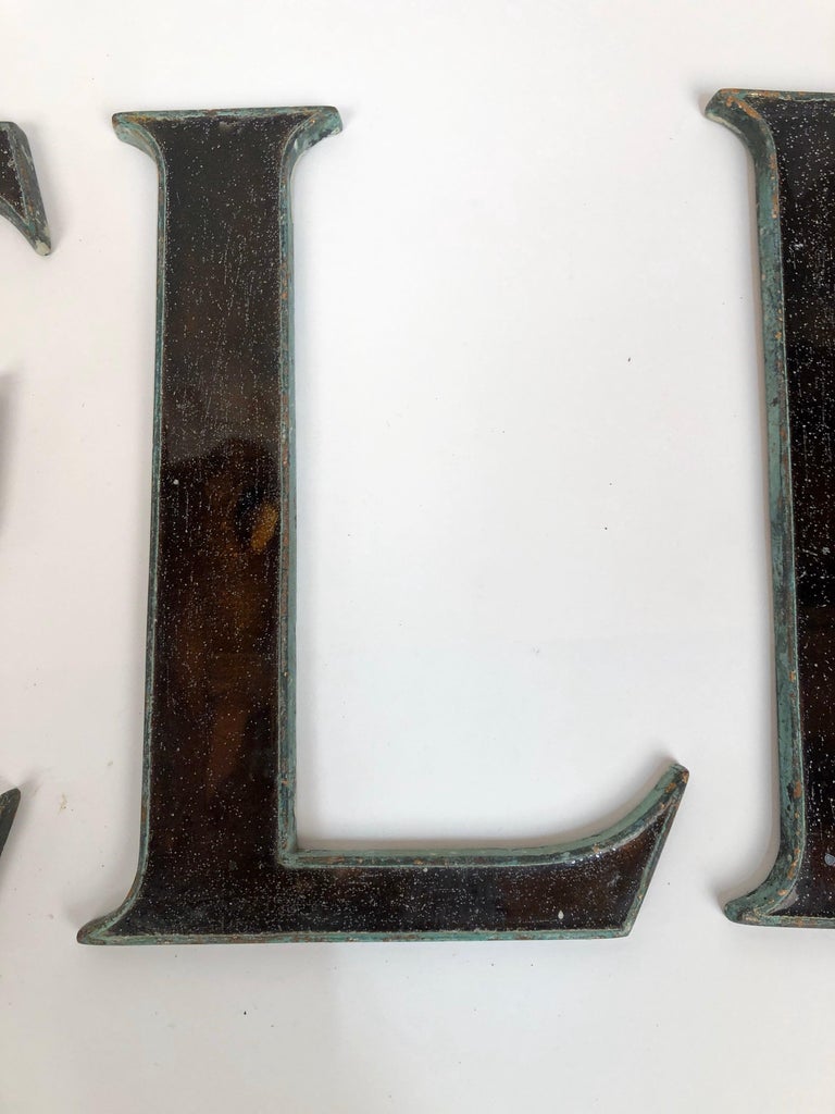 Antique Window Lettering Sign Antique circa 1910 Glass and Bronze Store Sign Letters from London at ...