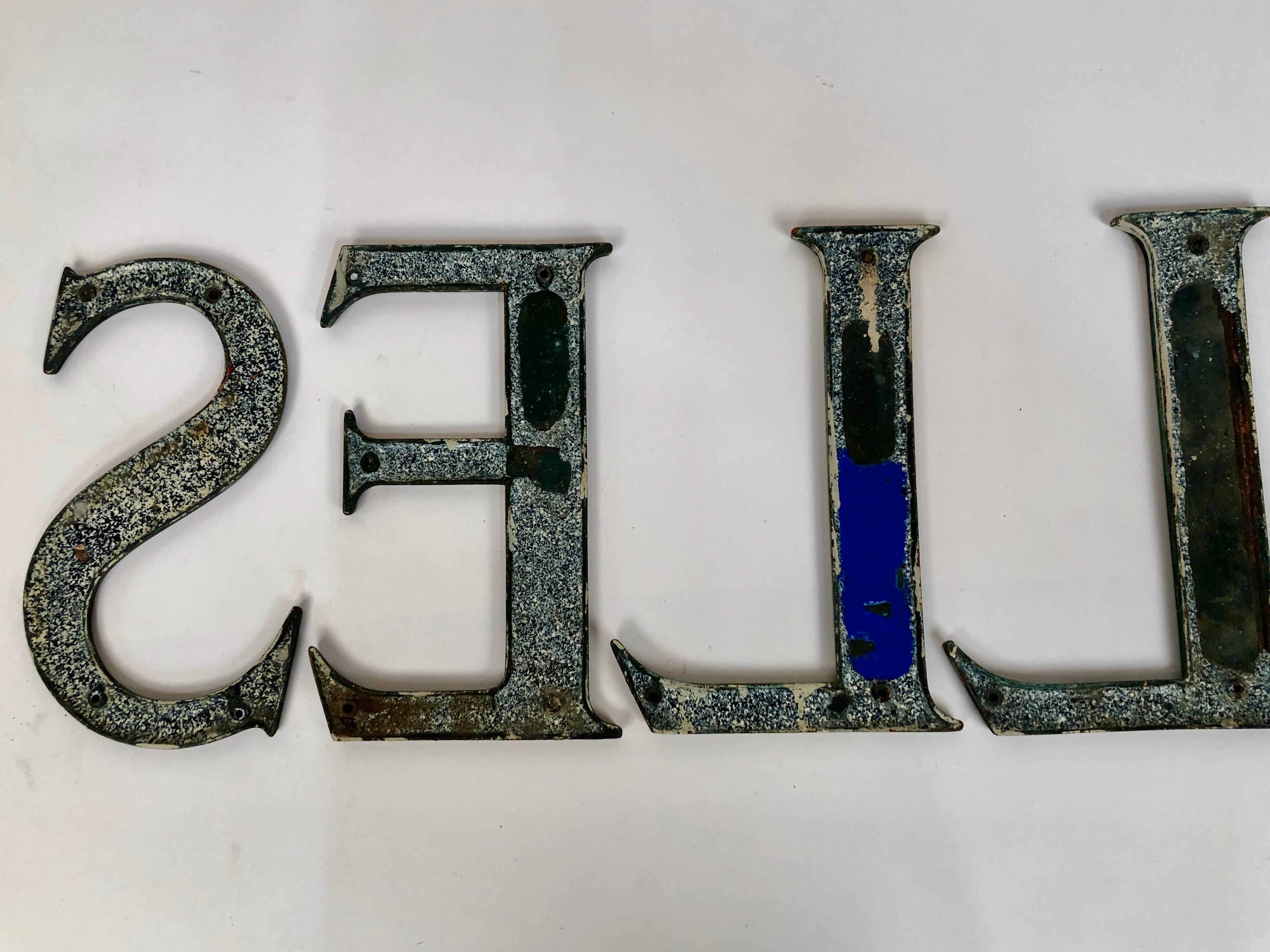 Early 20th Century Antique circa 1910 Glass and Bronze Store Sign Letters from London