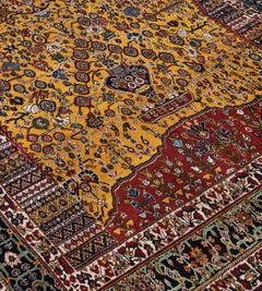 Antique Qashqai Prayer Rug, Handwoven Wool, Iran, Circa 1910