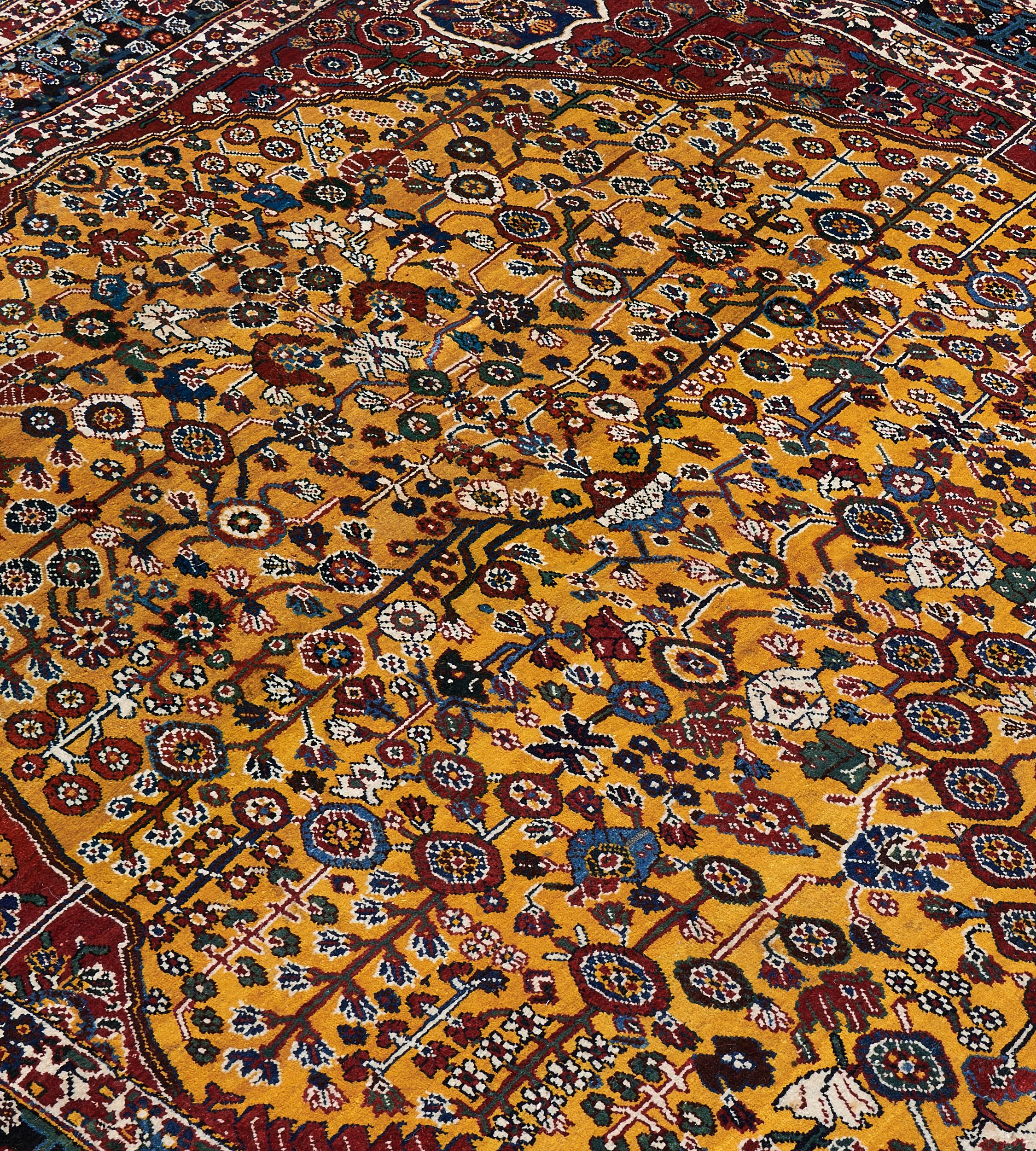 Wool Antique, circa 1910, Handwoven Qashqai Prayer Rug For Sale