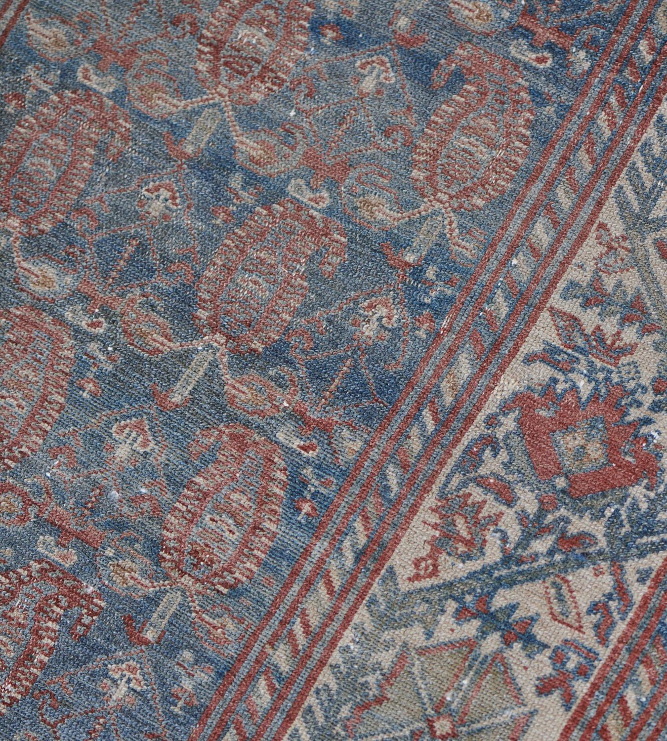 Antique, Circa 1910, Handwoven Wool Malayer Rug In Good Condition For Sale In West Hollywood, CA