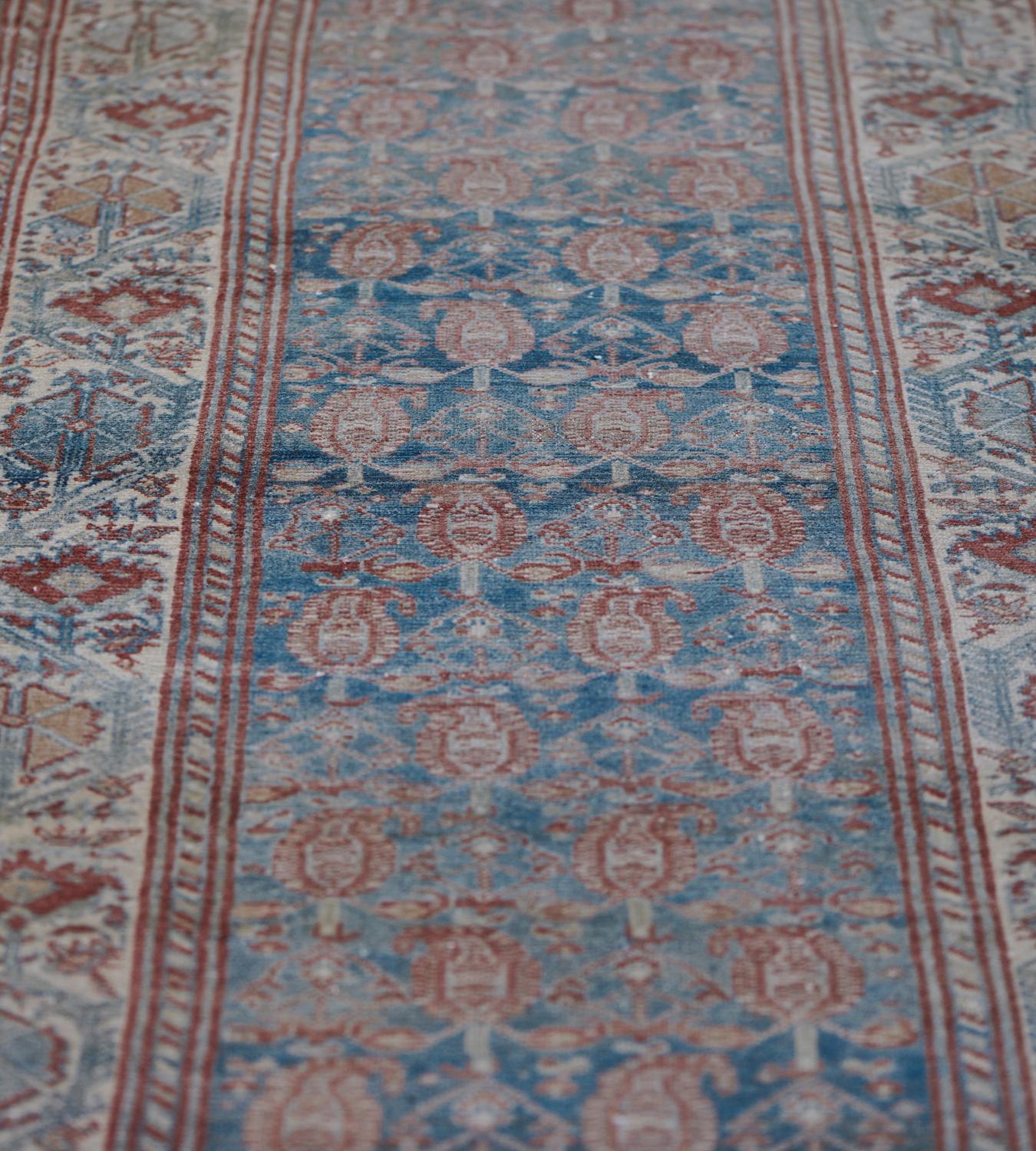 Antique, Circa 1910, Handwoven Wool Malayer Rug For Sale 2