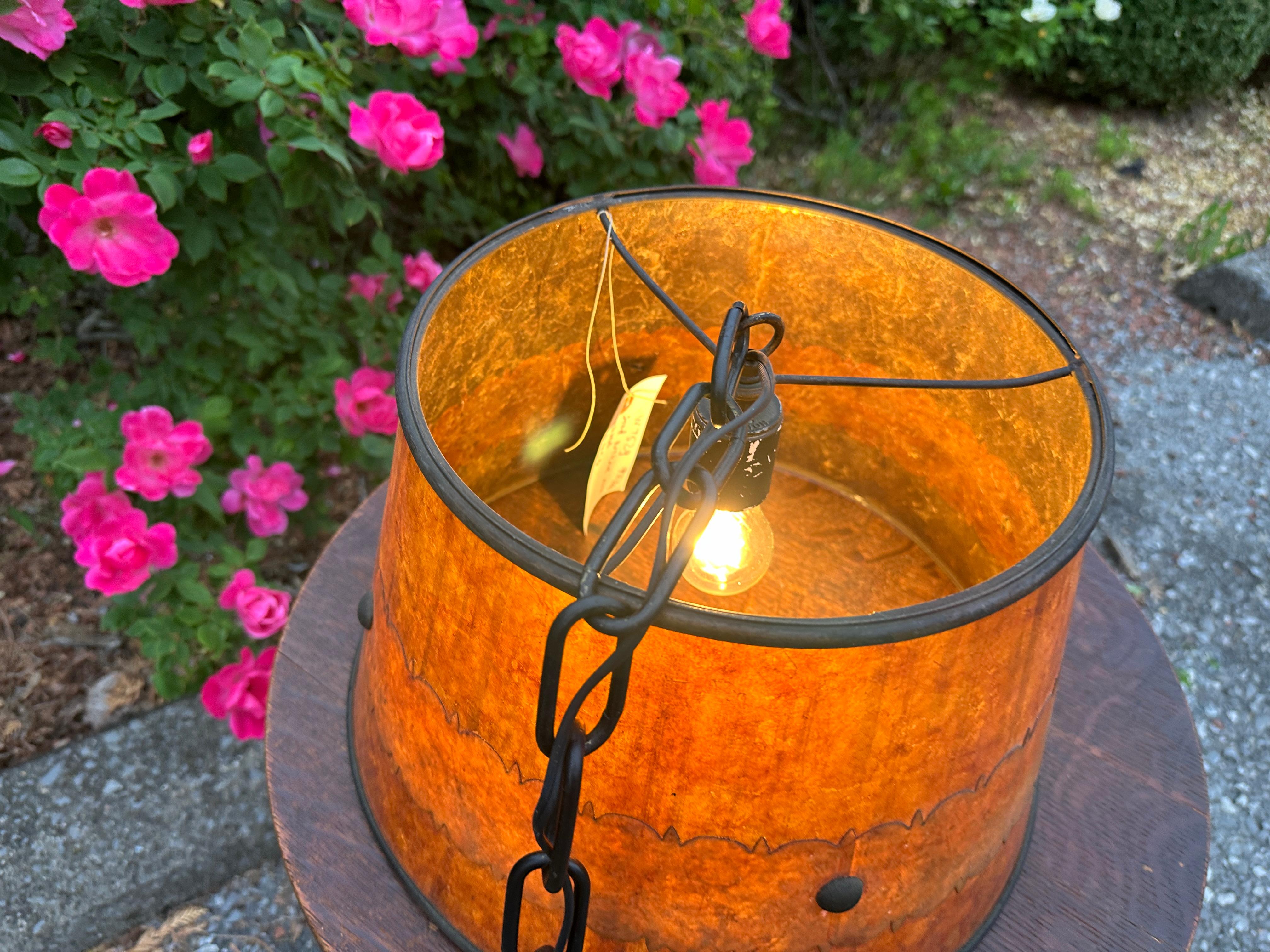 Lampada a sospensione antica del 1910 circa con Mica del periodo 1910  - W7529 - 30% DI SCONTO SUI SALDI in vendita 3