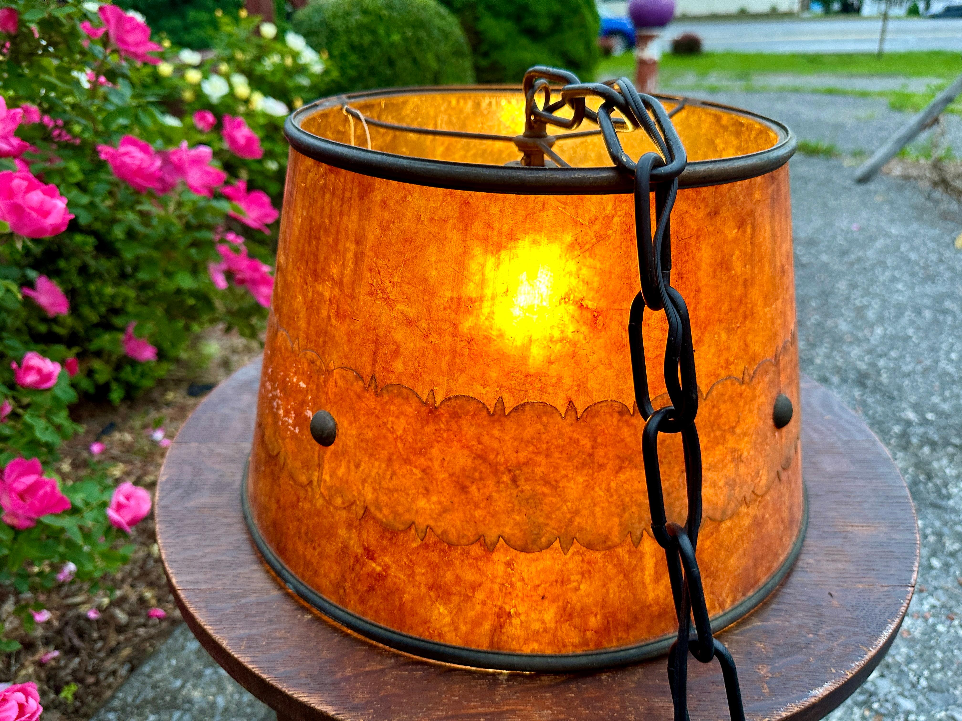 Lampada a sospensione antica del 1910 circa con Mica del periodo 1910  - W7529 - 30% DI SCONTO SUI SALDI in vendita 5