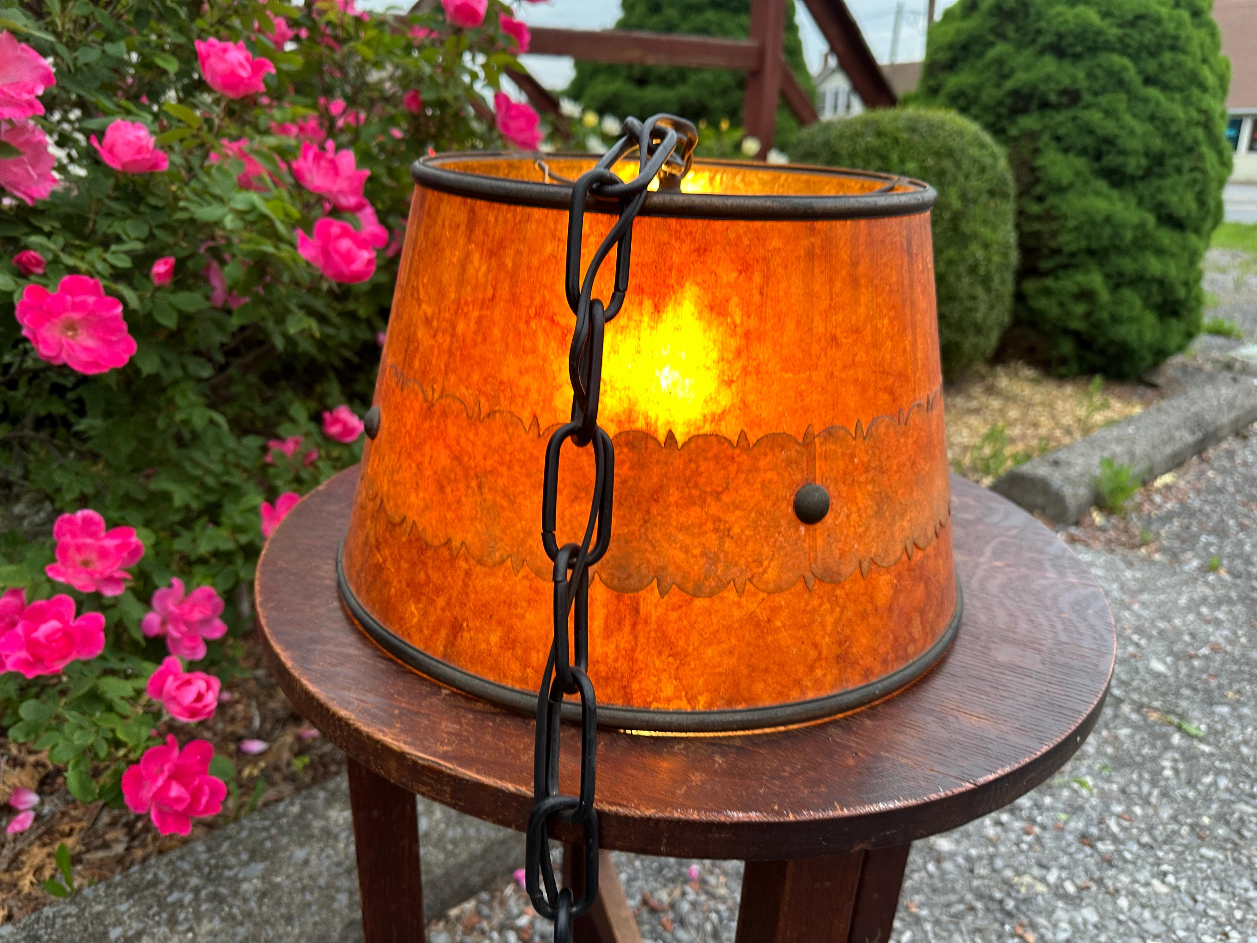 Inizio XX secolo Lampada a sospensione antica del 1910 circa con Mica del periodo 1910  - W7529 - 30% DI SCONTO SUI SALDI in vendita