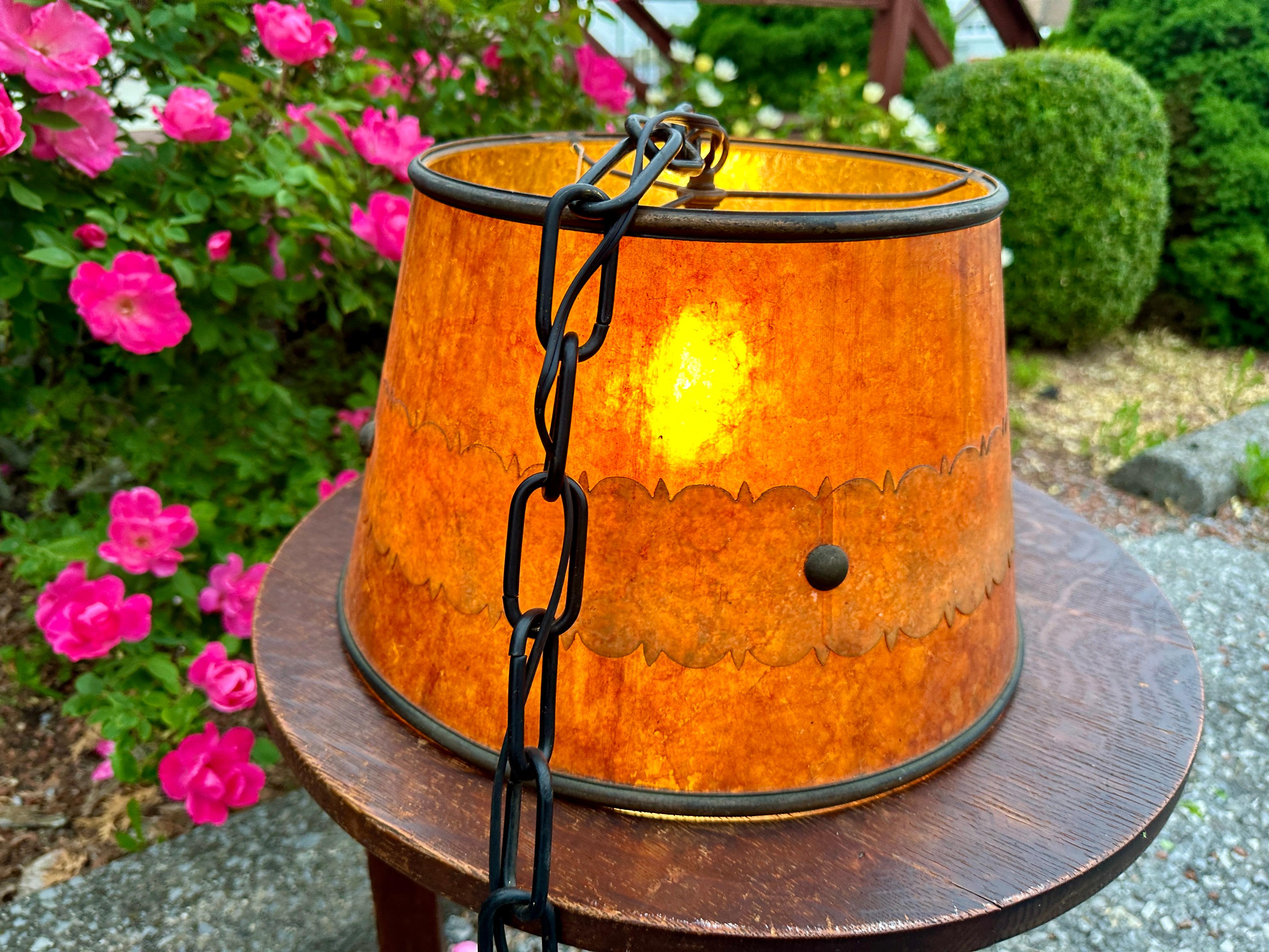 Lampada a sospensione antica del 1910 circa con Mica del periodo 1910  - W7529 - 30% DI SCONTO SUI SALDI in vendita 2