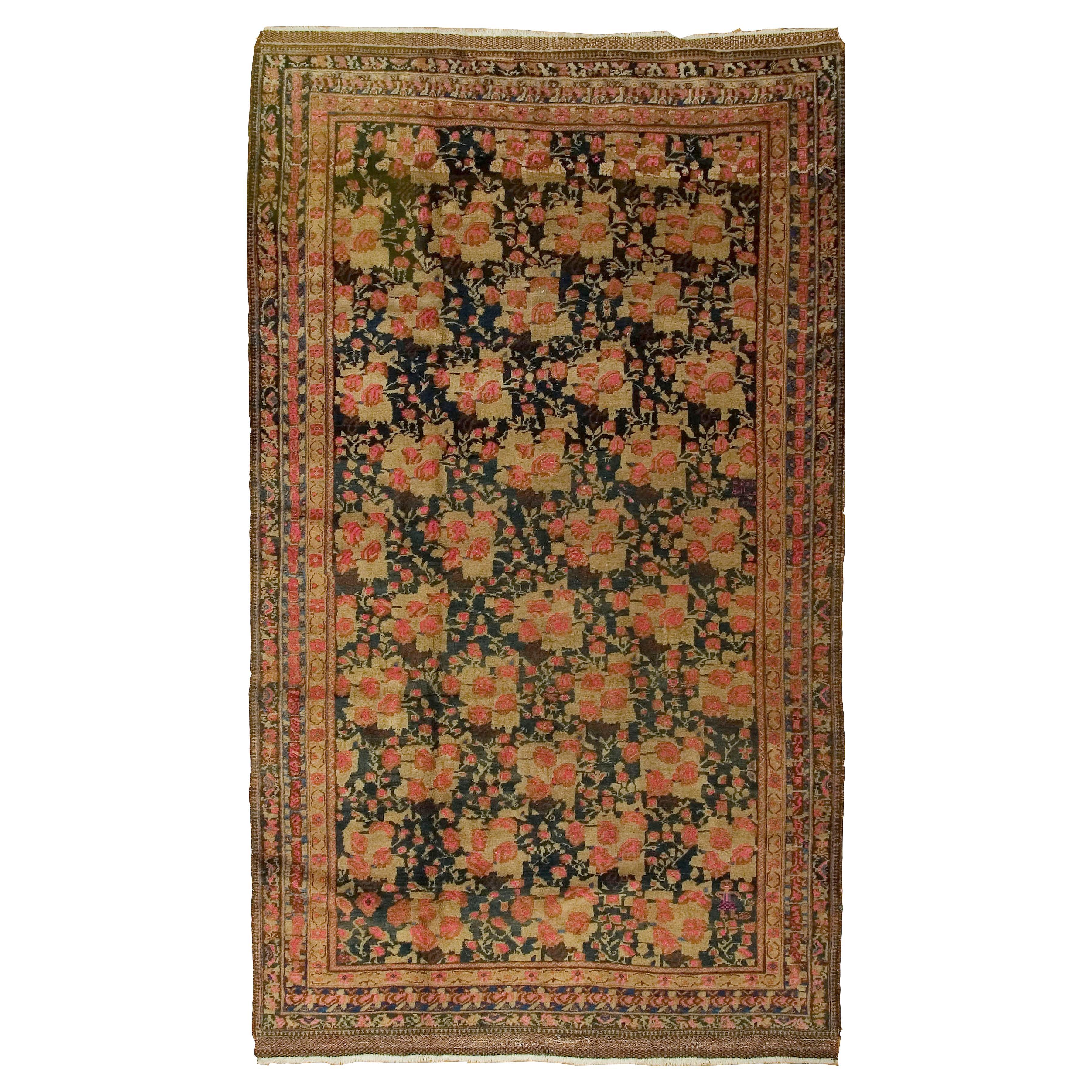 Antique Circa 1910 Navy Persian Afshar Rug Carpet, 5'7 x 9'9 en vente