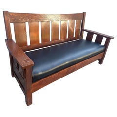 Antique Period Paine Furniture "Lifetime" A&C Settle Stickley era, W8048    SALE