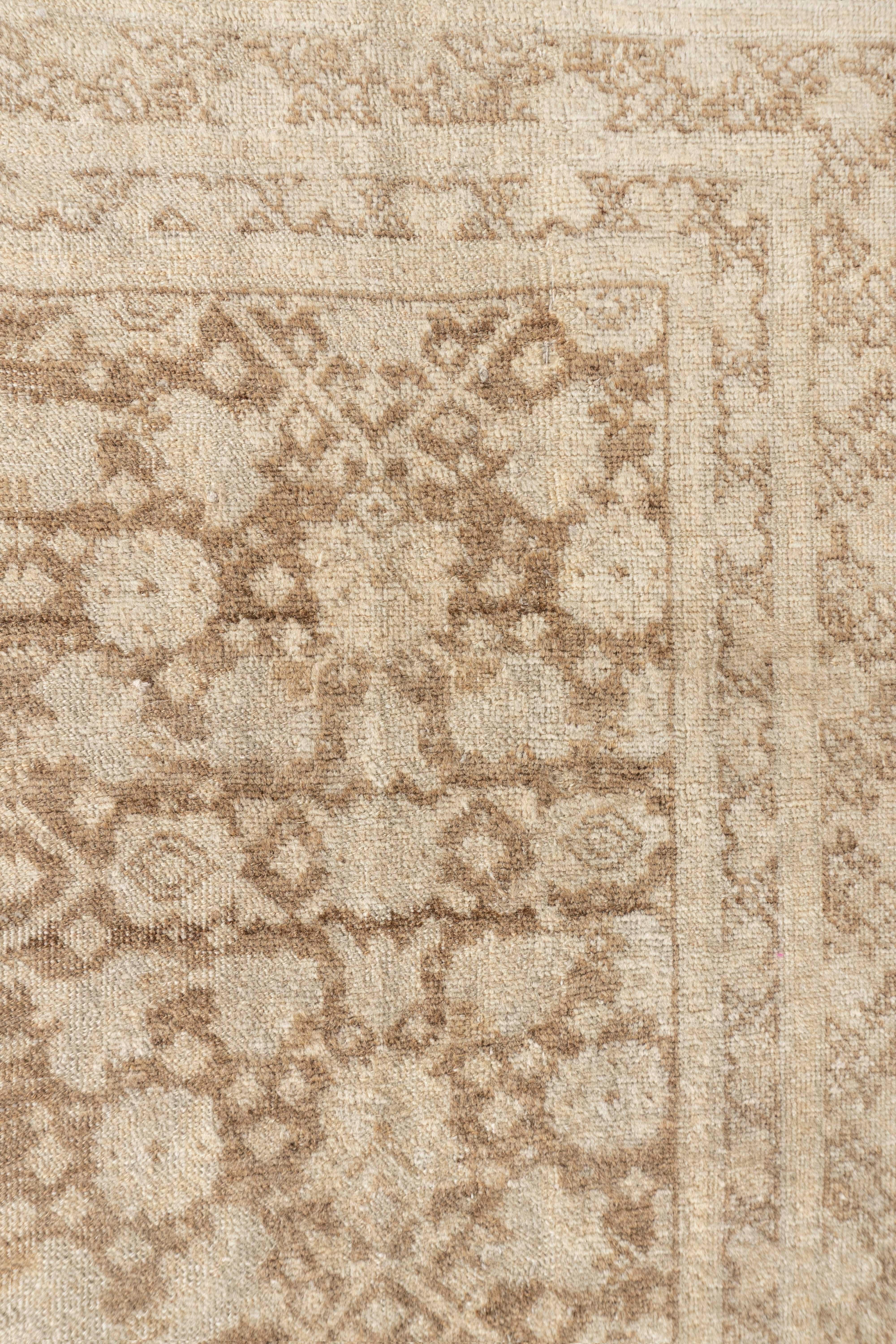Antico tappeto Tabriz persiano del 1910 in lana annodata a mano, Taupe, 11' x 14'10 in vendita 2