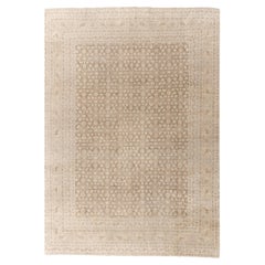 Antiquities Circa 1910 Persian Tabriz Hand Knotsted Wool Rug, Taupe, 11' x 14'10
