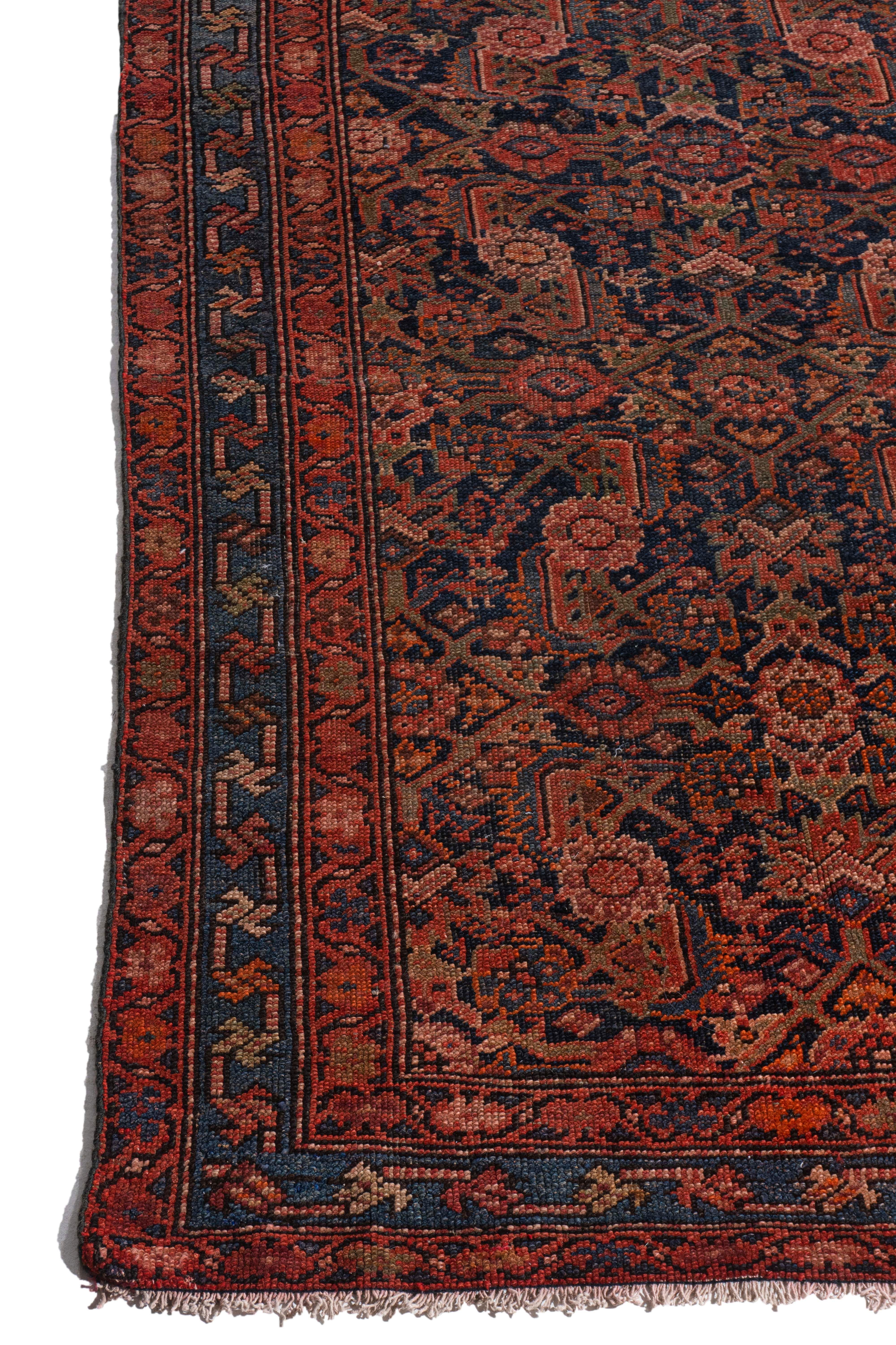 Antico runner annodato a mano rosso persiano Malayer del 1910 circa in vendita 7