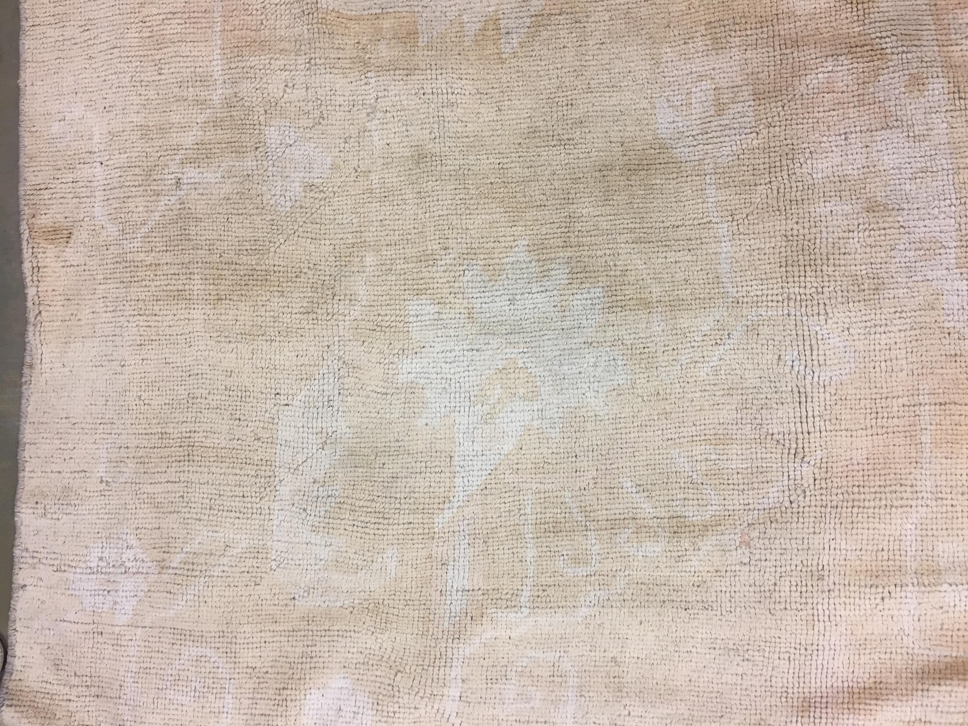 Turc Ancien tapis turc Oushak Tan Circa 1910, 11'10 x 19'5 en vente