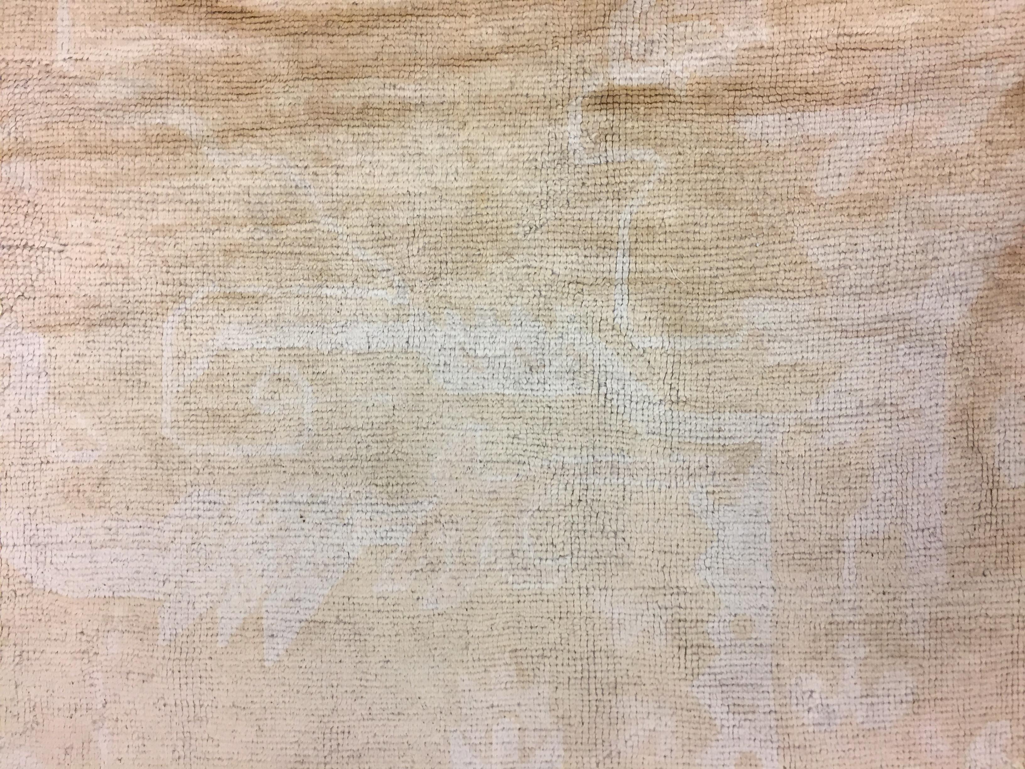 20ième siècle Ancien tapis turc Oushak Tan Circa 1910, 11'10 x 19'5 en vente