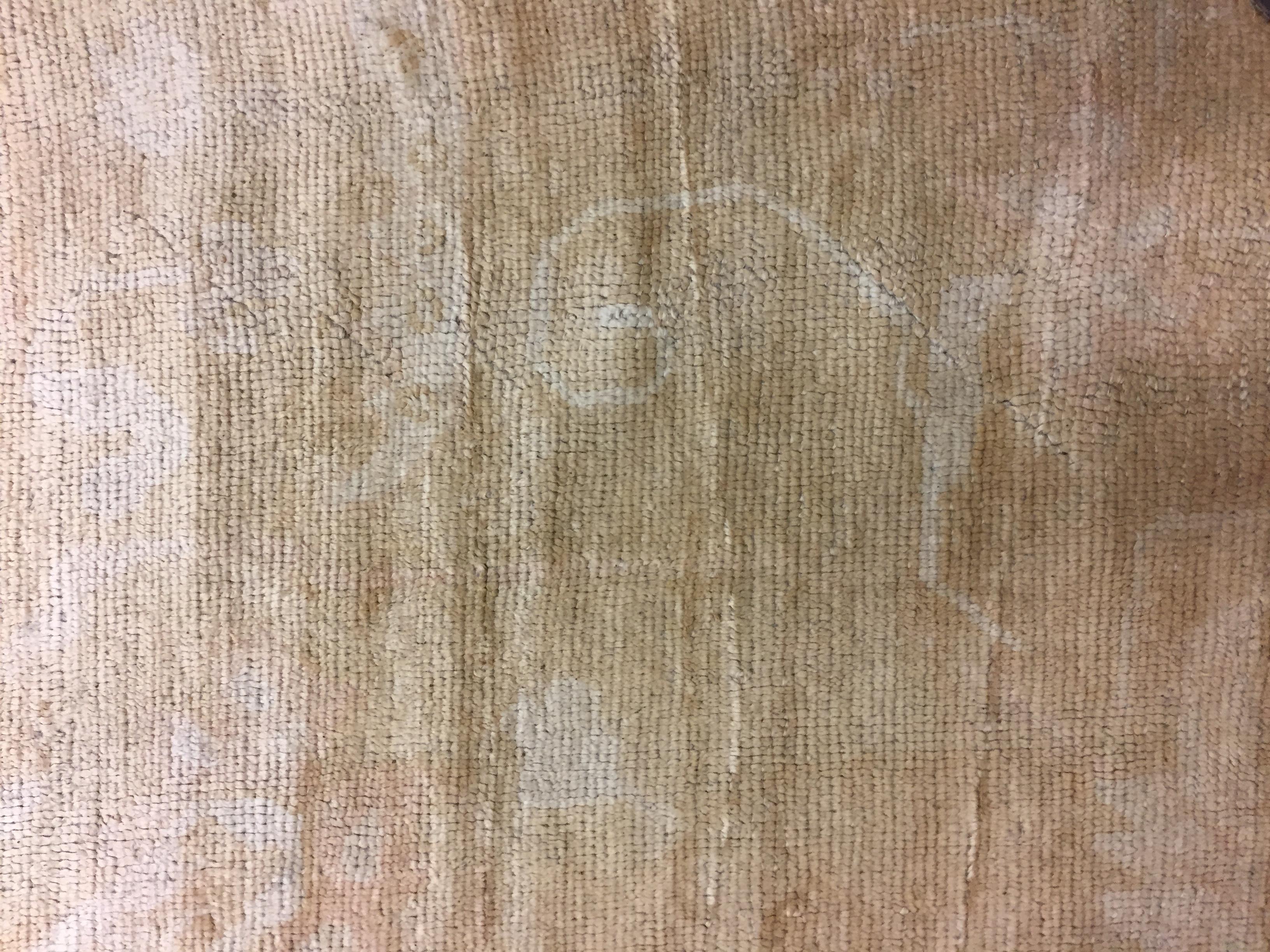 Ancien tapis turc Oushak Tan Circa 1910, 11'10 x 19'5 en vente 1