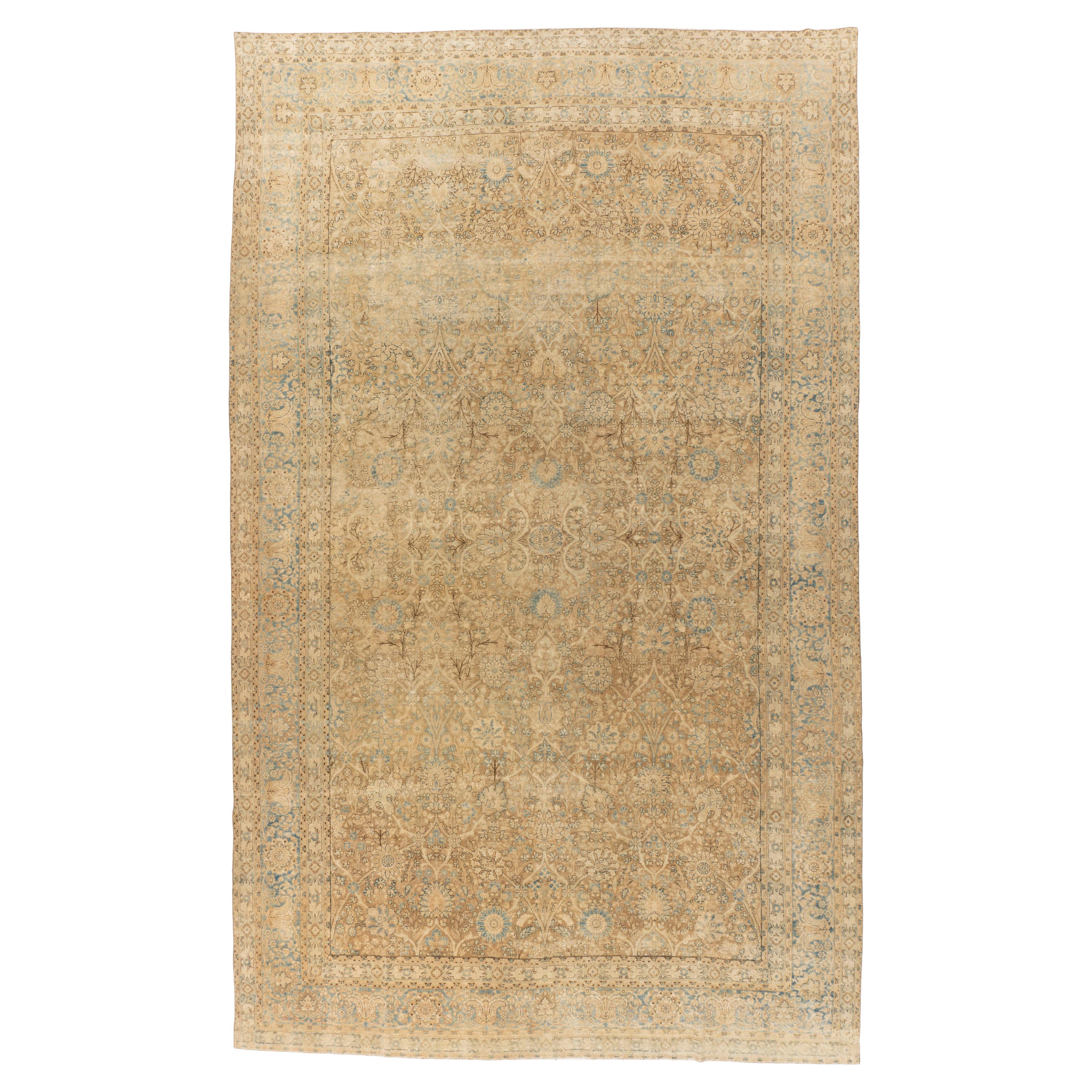 Antike CIRCA 1910 Taupe Kerman Wolle Wohnzimmer Teppich Hand geknotet 8
8 X 14
3