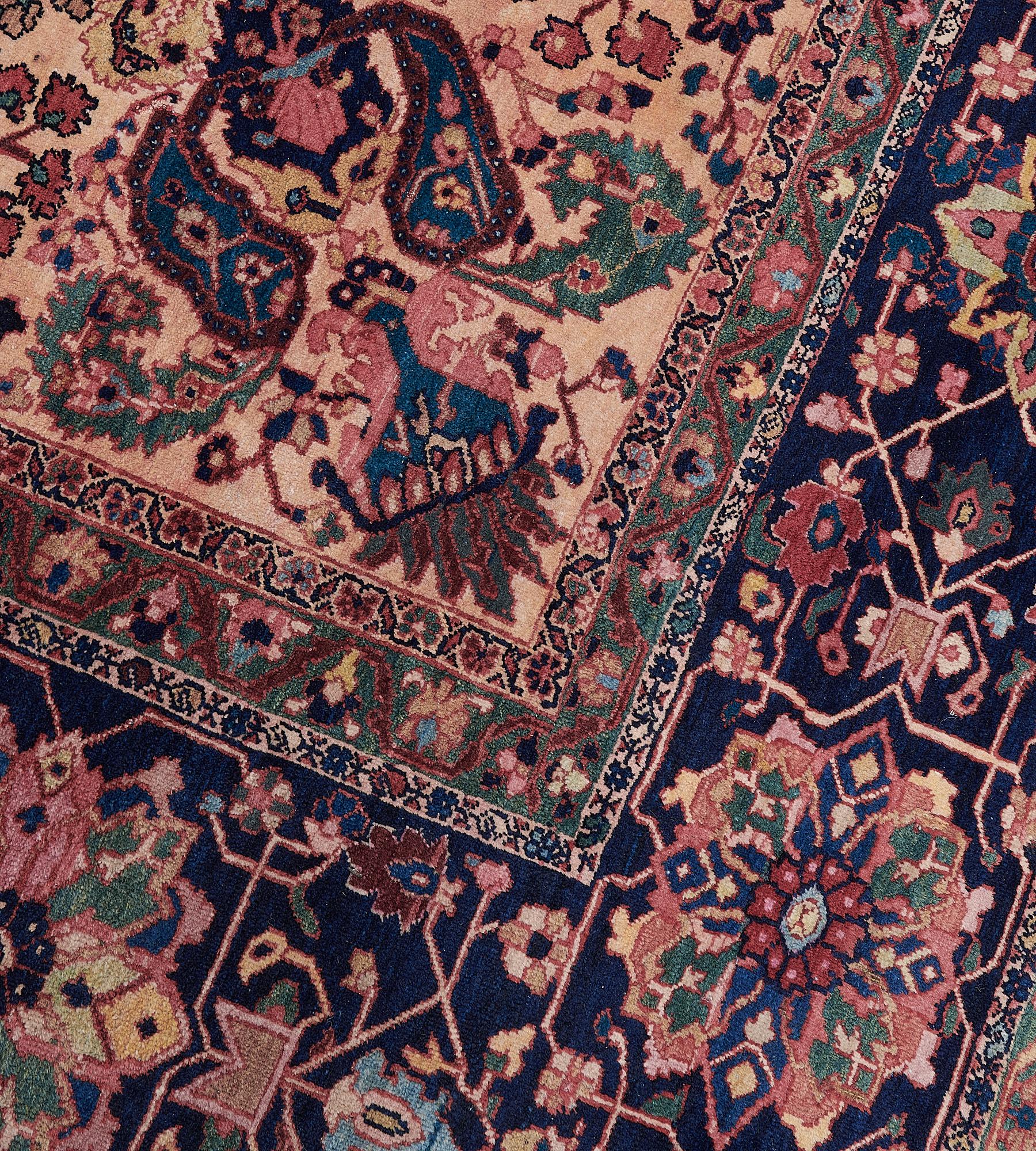 Persian Antique circa 1910 Wool Fereghan Rug For Sale