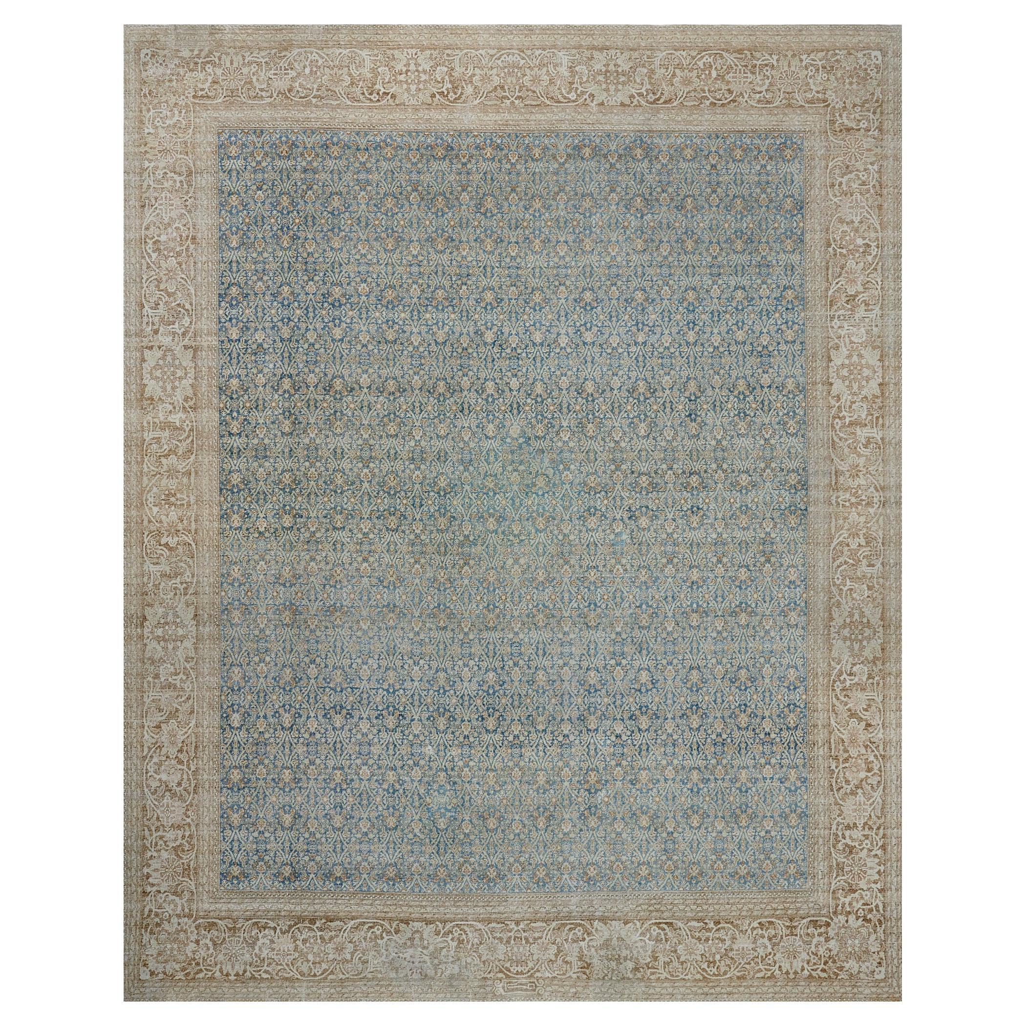 Antique, vers 1910, tapis persan de Tabriz en laine