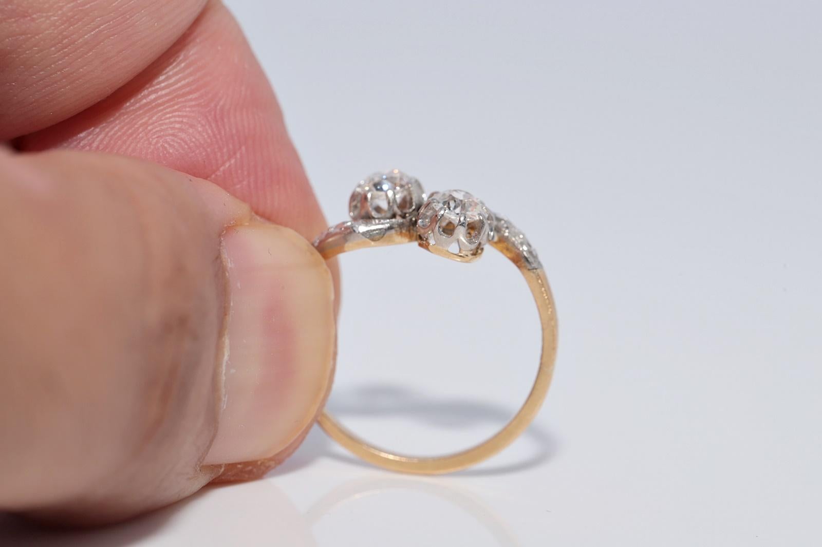 Anello decorato con diamanti naturali in oro 18k, antico, CIRCA 1910, Art Nouveau in vendita 6